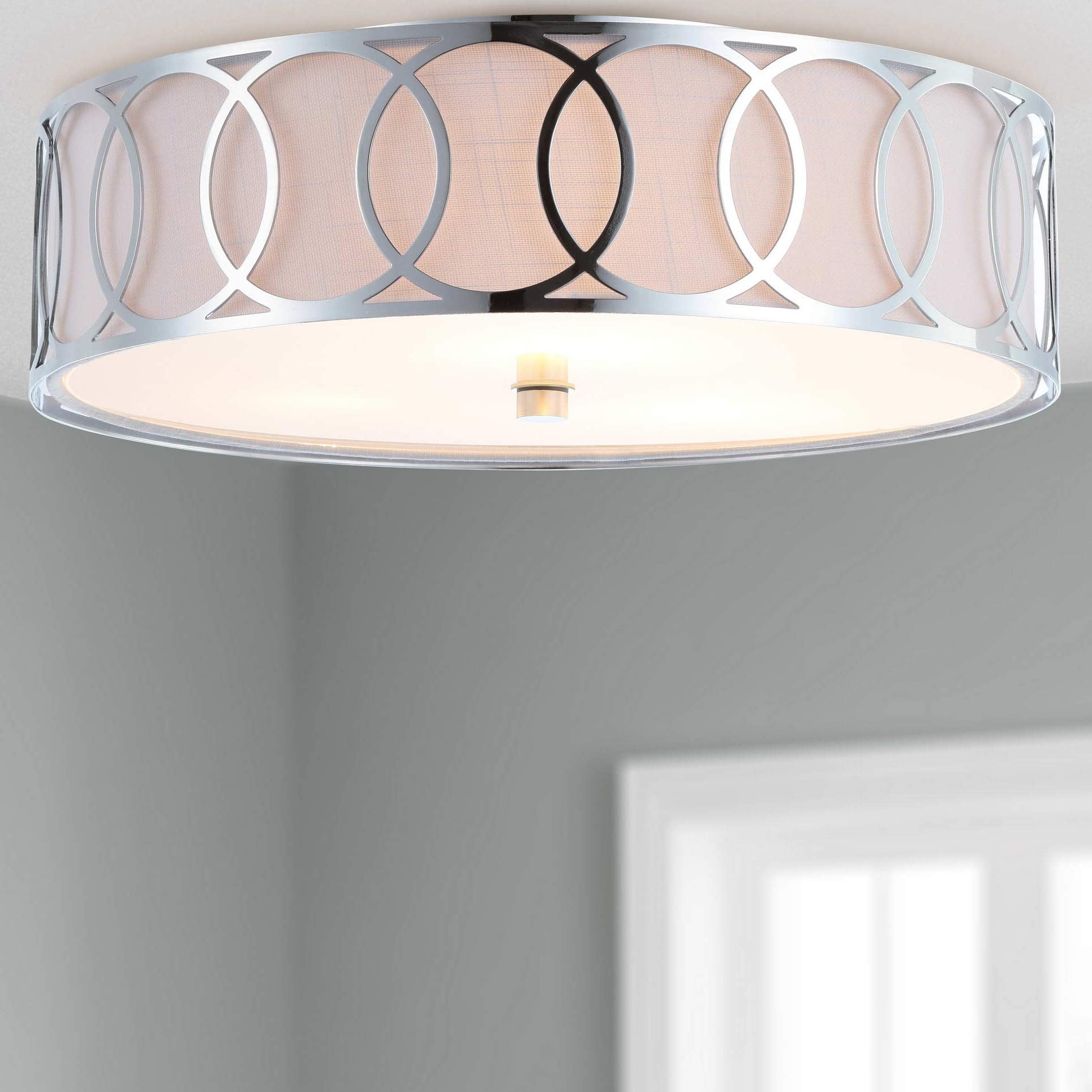 JONATHAN Y Elizabeth 13.25in Metal LED Flush Mount, Dimmable, Oil Rubbed Bronze, Model JYL3503B