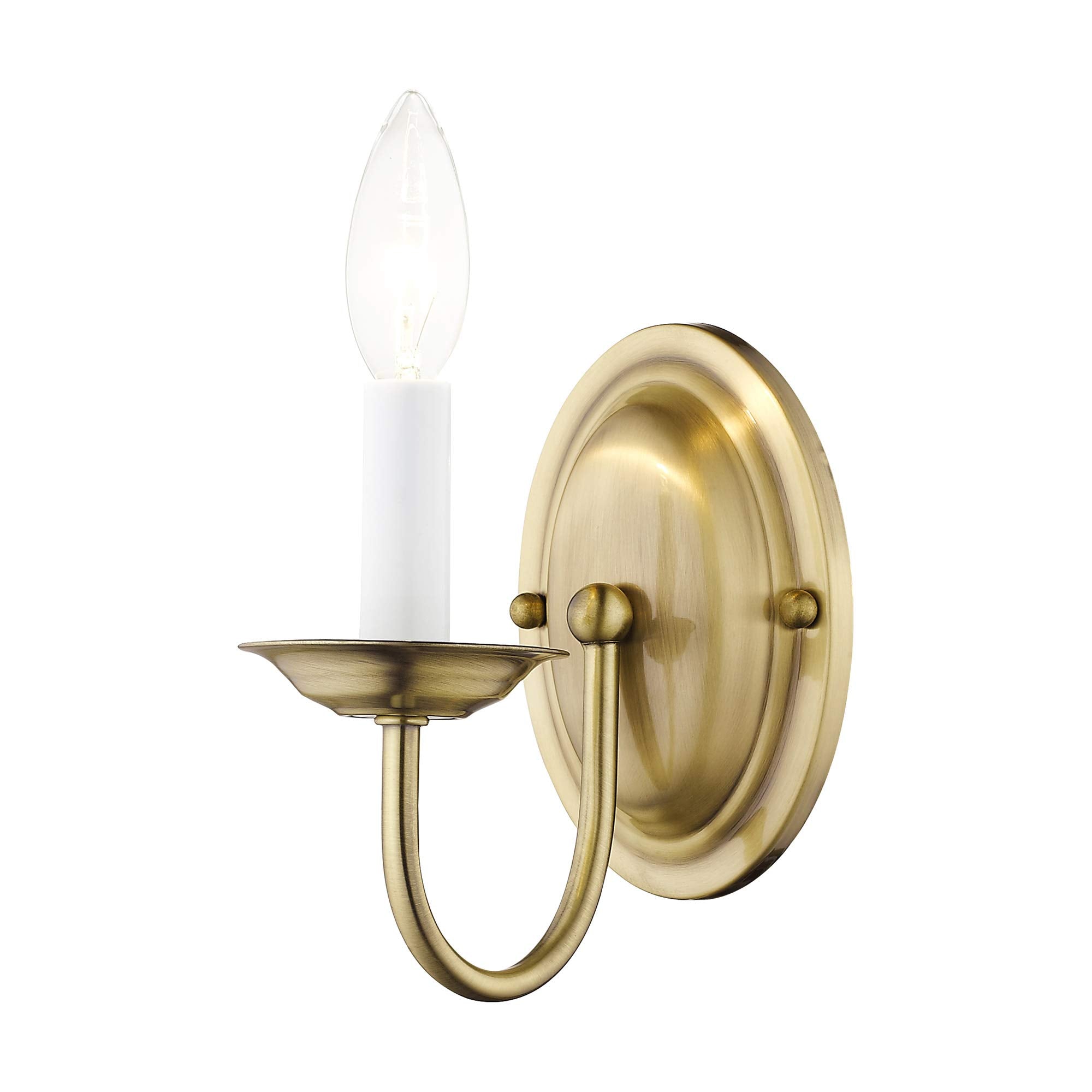 Livex Lighting Wall Sconce, Antique Brass, Metal, Model 4151-01, 4.25inW x 7inH