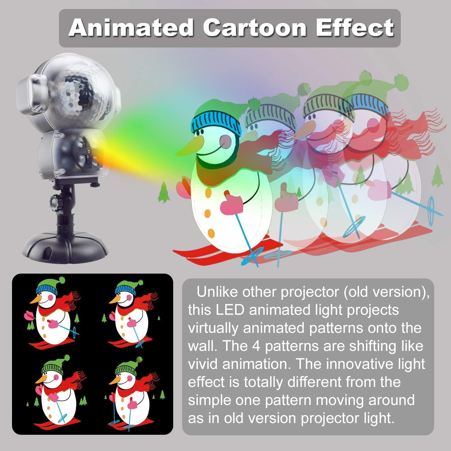 Upoda Christmas Led Snowfall Halloween Waterproof With Remote Control Timer And Music Player Anime Snow Light Projector For Outd