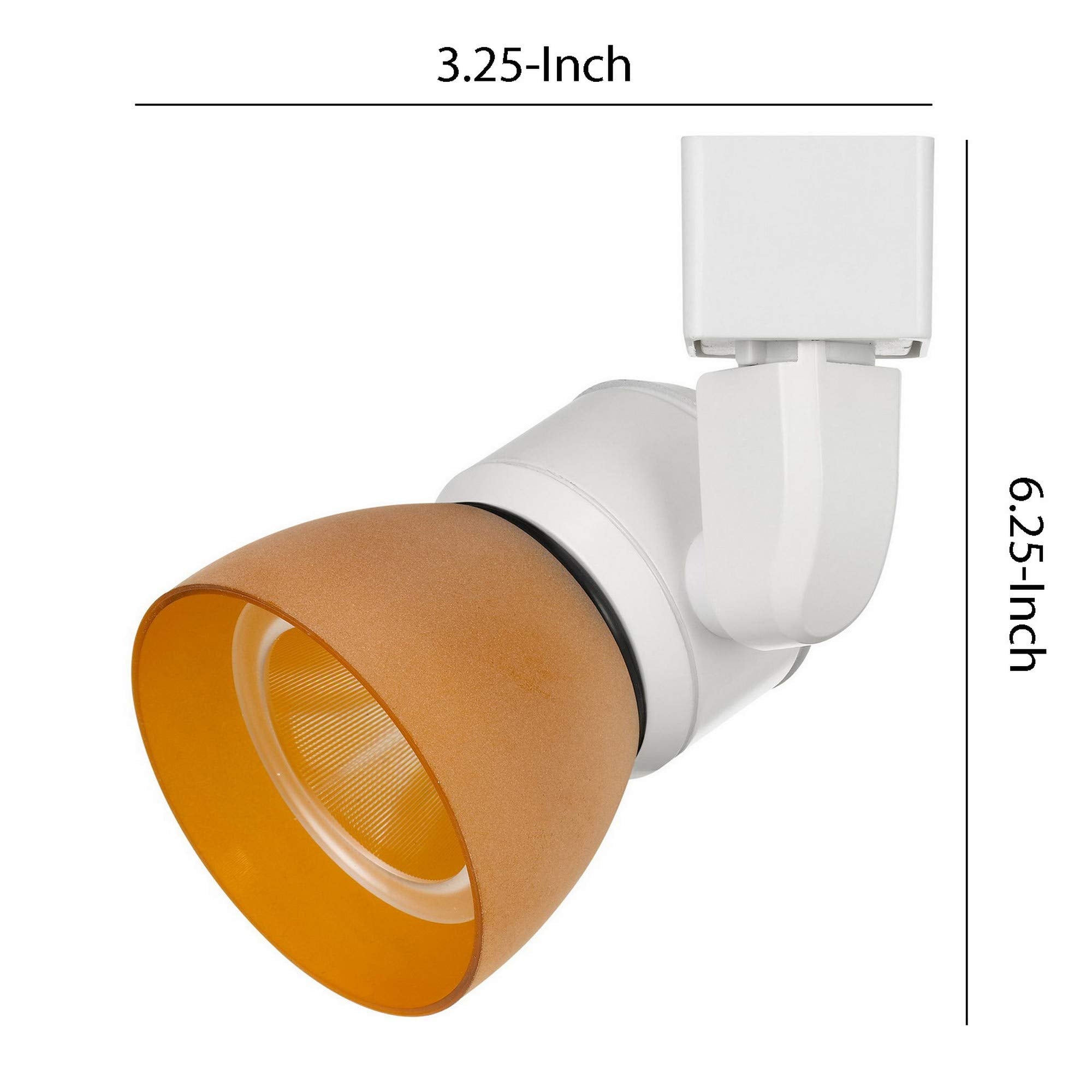 Benzara 10W Integrated LED Track Fixture, Metal, Orange and White, Model BM220626