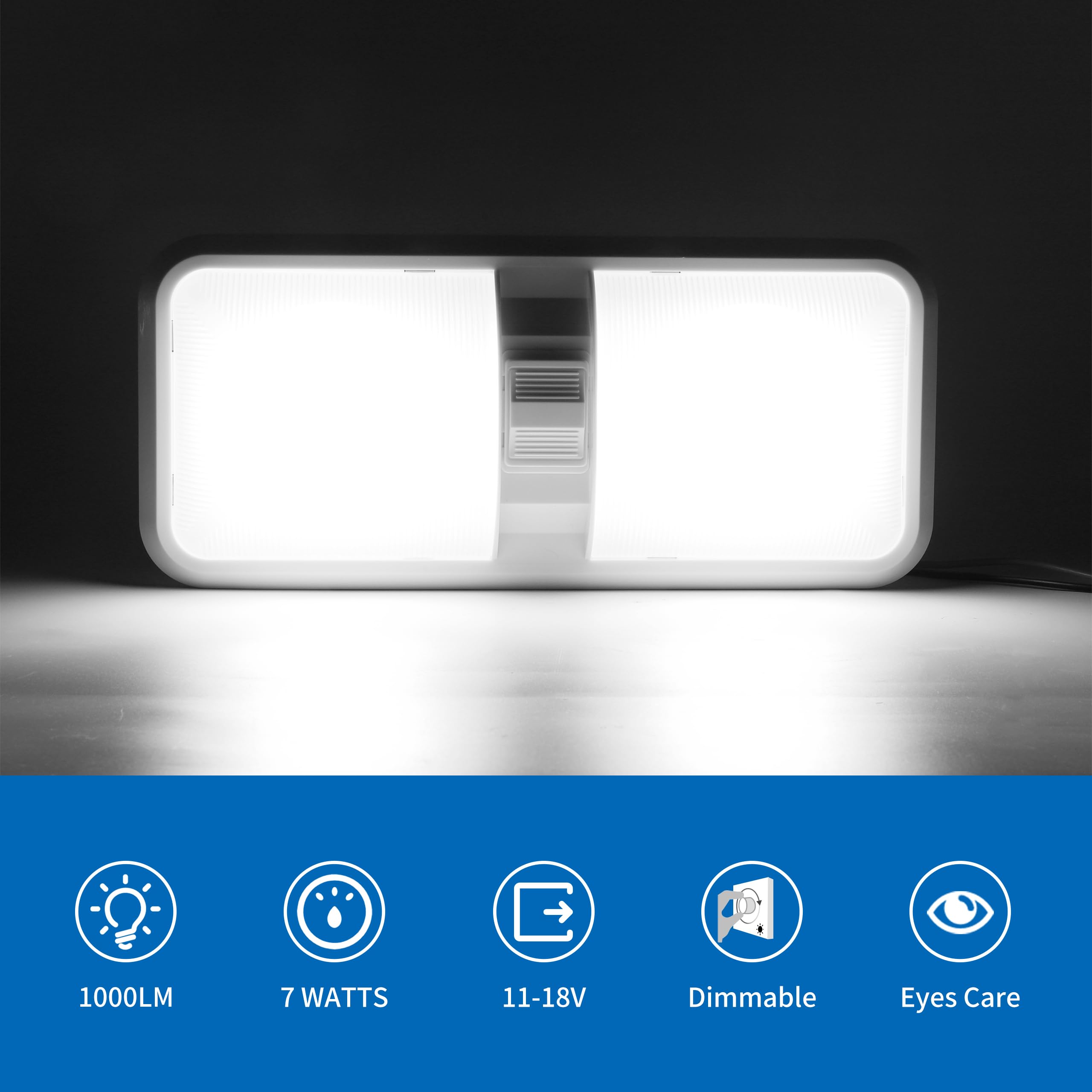 Rvzone 12V Led Rv Ceiling 1100 Lumen Double Dome Light | Frosted Rv Interior Lighting Fixture For Rv Trailer Camper Truck Van Boat Car (10 Pack Natural White 4000-4500K)