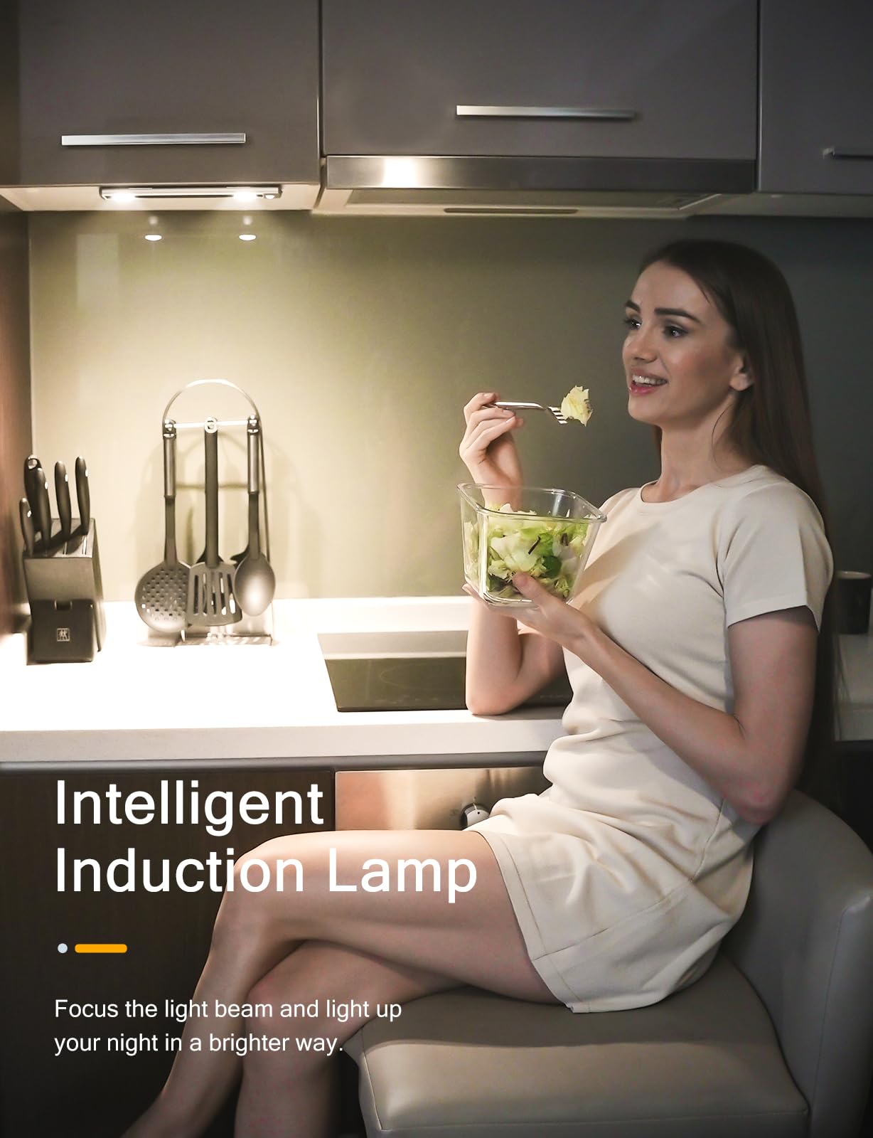 Yiger Under Cabinet Lights, Wireless Motion Sensor Light Indoor,10In Led Warm Lighting Rechargeable Battery Operated,4 Modes Nig