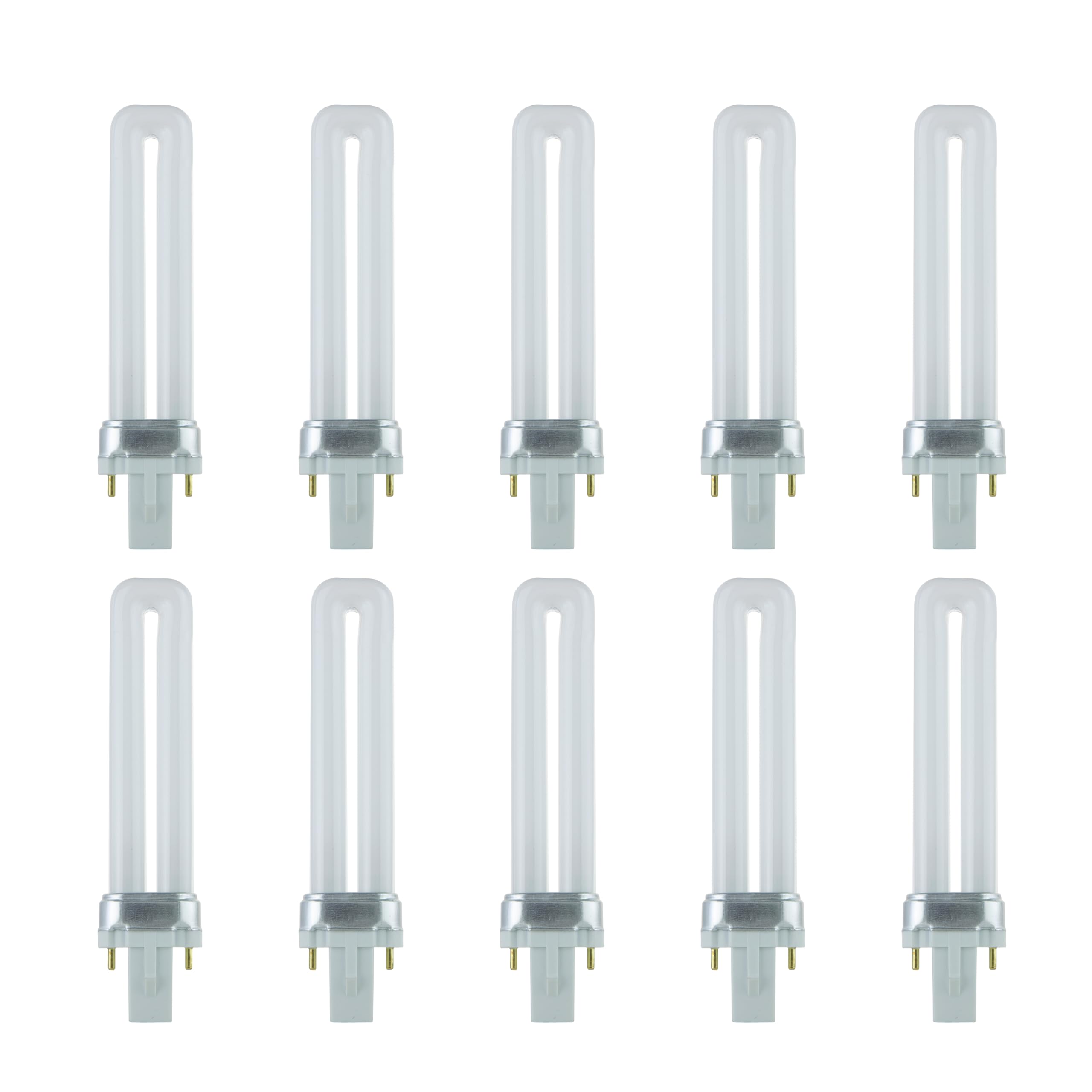 Sunlite 40499 PL7/SP35K Plugin U-Shaped Compact Fluorescent Lamp, 7 Watts, 360 Lumens, 3500K Neutral White, 2-Pin (G23) Base, 10