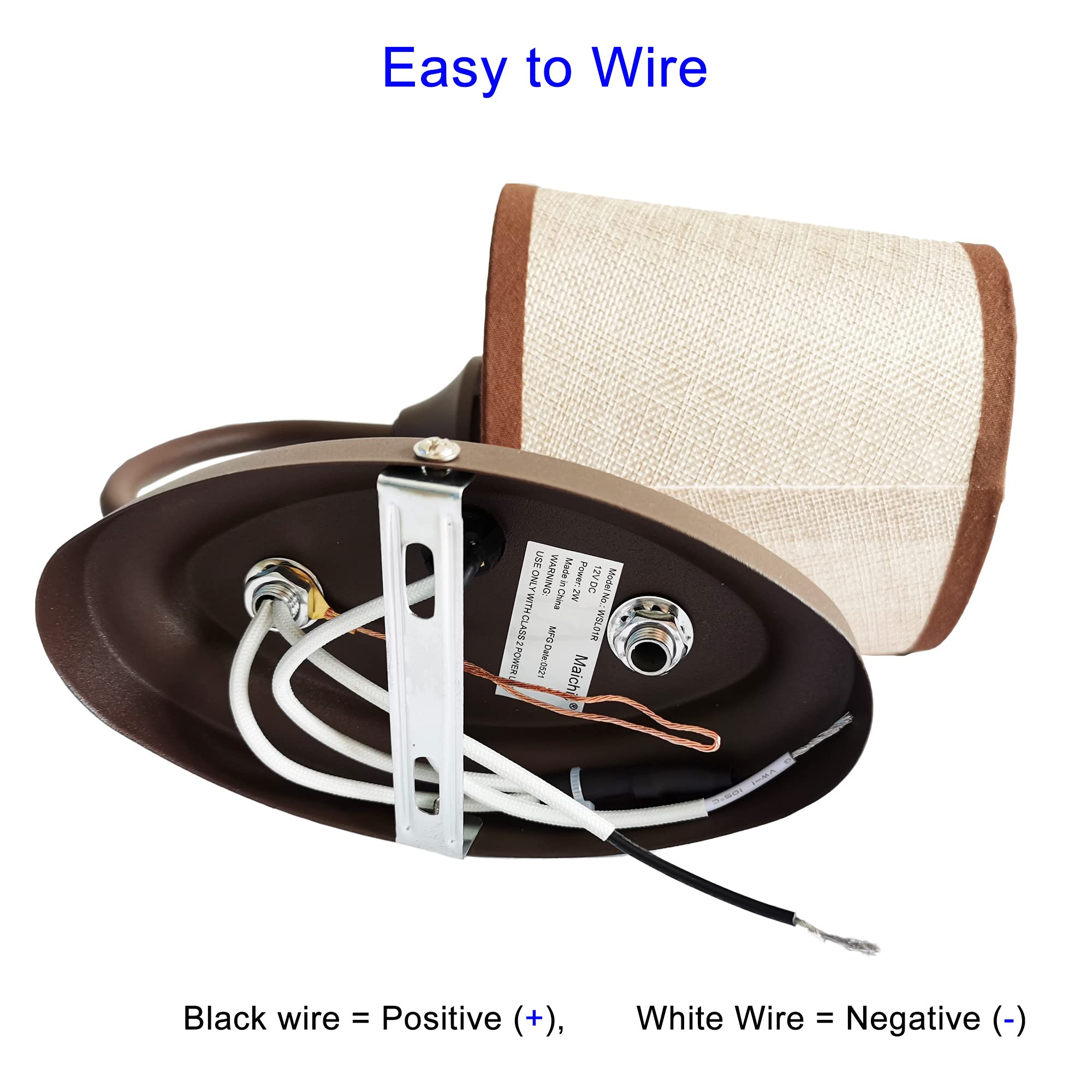 Maichis 12V Led Rv Wall Sconce With On/Off Switch (Led Bulb Included), Decorative Fabric Light Fixture With 1X Led Bulb, 12Volts Interior Light For Rv, Motorhome, Camper, Boat