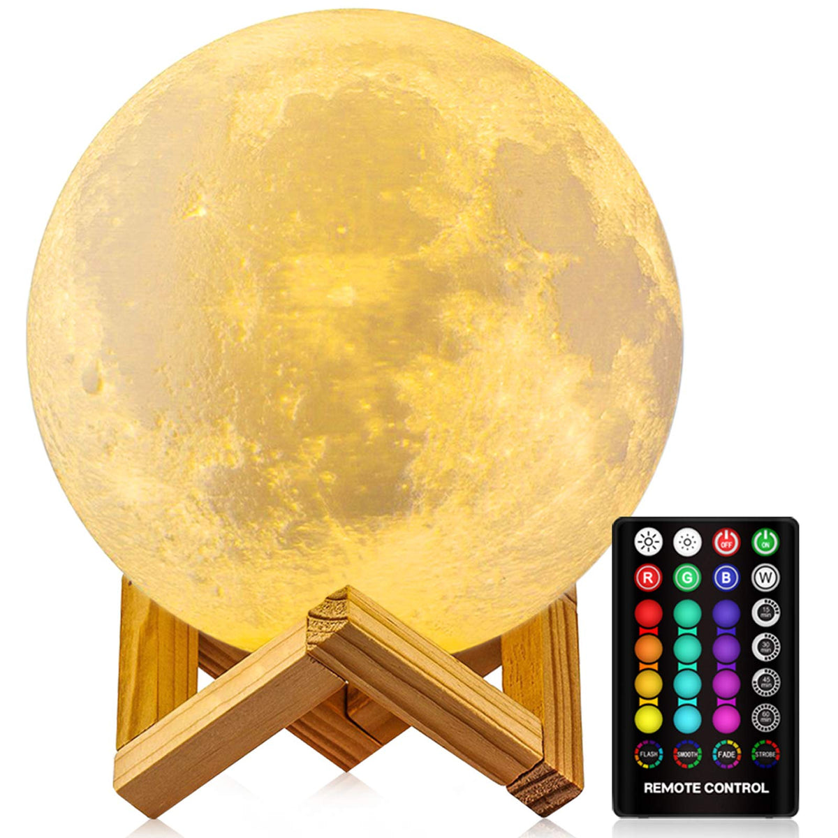 Gdpets Moon Lamp, 16 Colors Moon Night Light With Stand & Remote &Touch Control And Usb Rechargeable Decorative Light Up Moon La