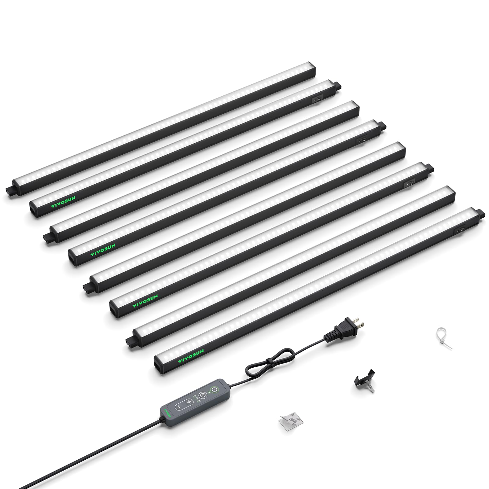 VIVOSUN T5 Grow Lights for Indoor Plants  5000K Full Spectrum 120W (8 x 15W)  2FT LED Plant Light Band with Timer & Dimming Controller for Seed Starting  Hydroponics  SGS Compatible  Linkable  8-Pack