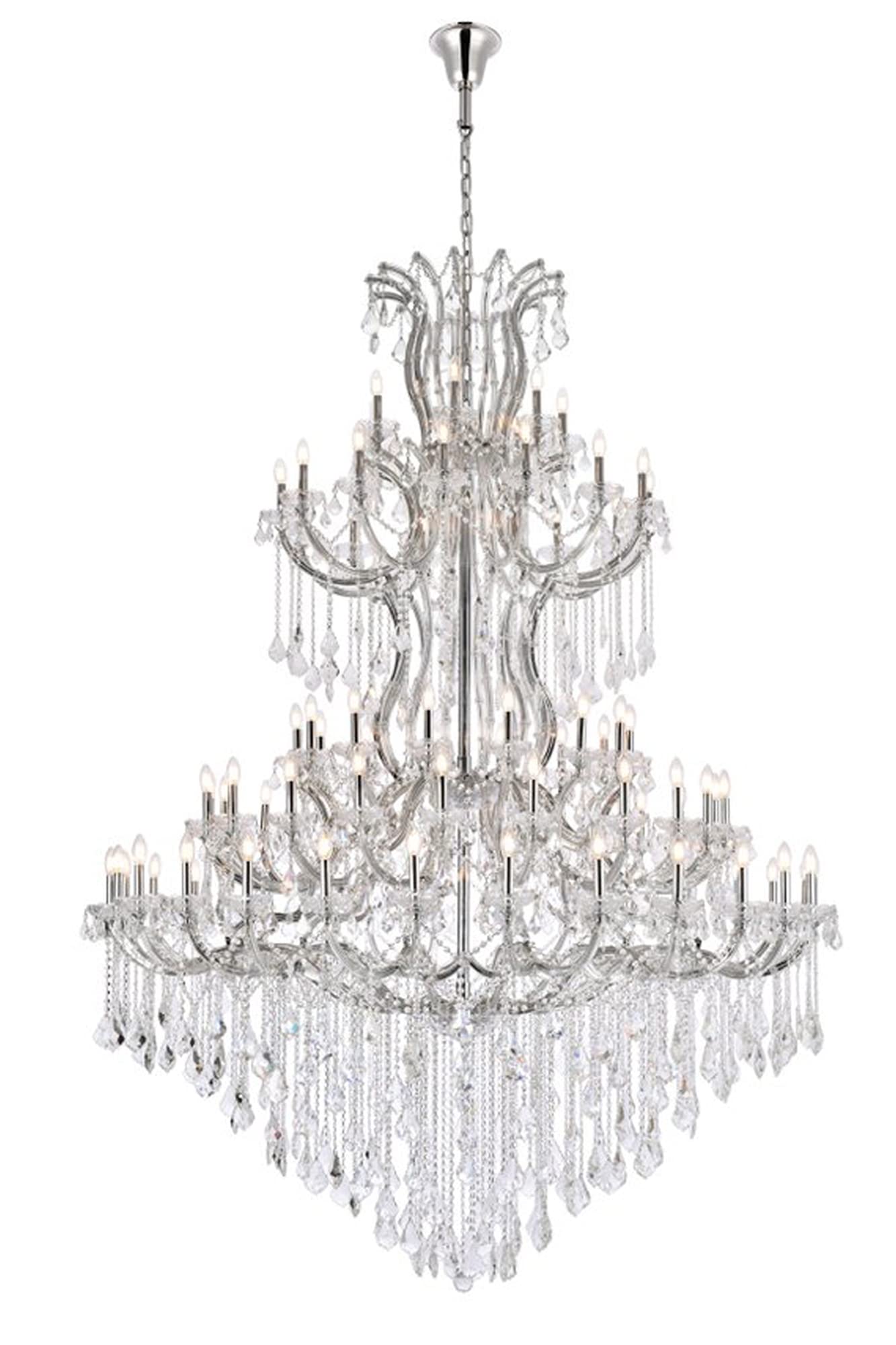 Elegant Lighting Indoor Modern Home Decorative Bright Maria Theresa 85 Light Chrome Chandelier Clear Royal Cut Crystal