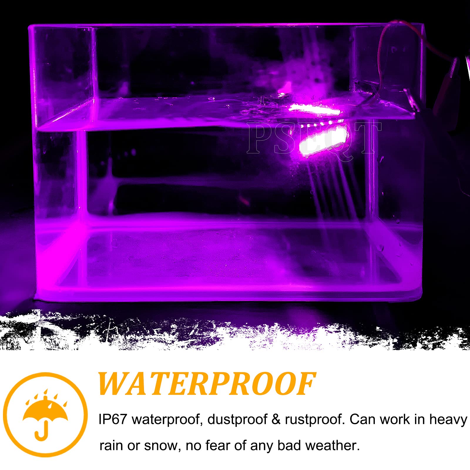 PSEQT LED Boat Interior Lights, Waterproof Courtesy Light Strip, 10Pcs, Purple, PC Lens, ABS Housing