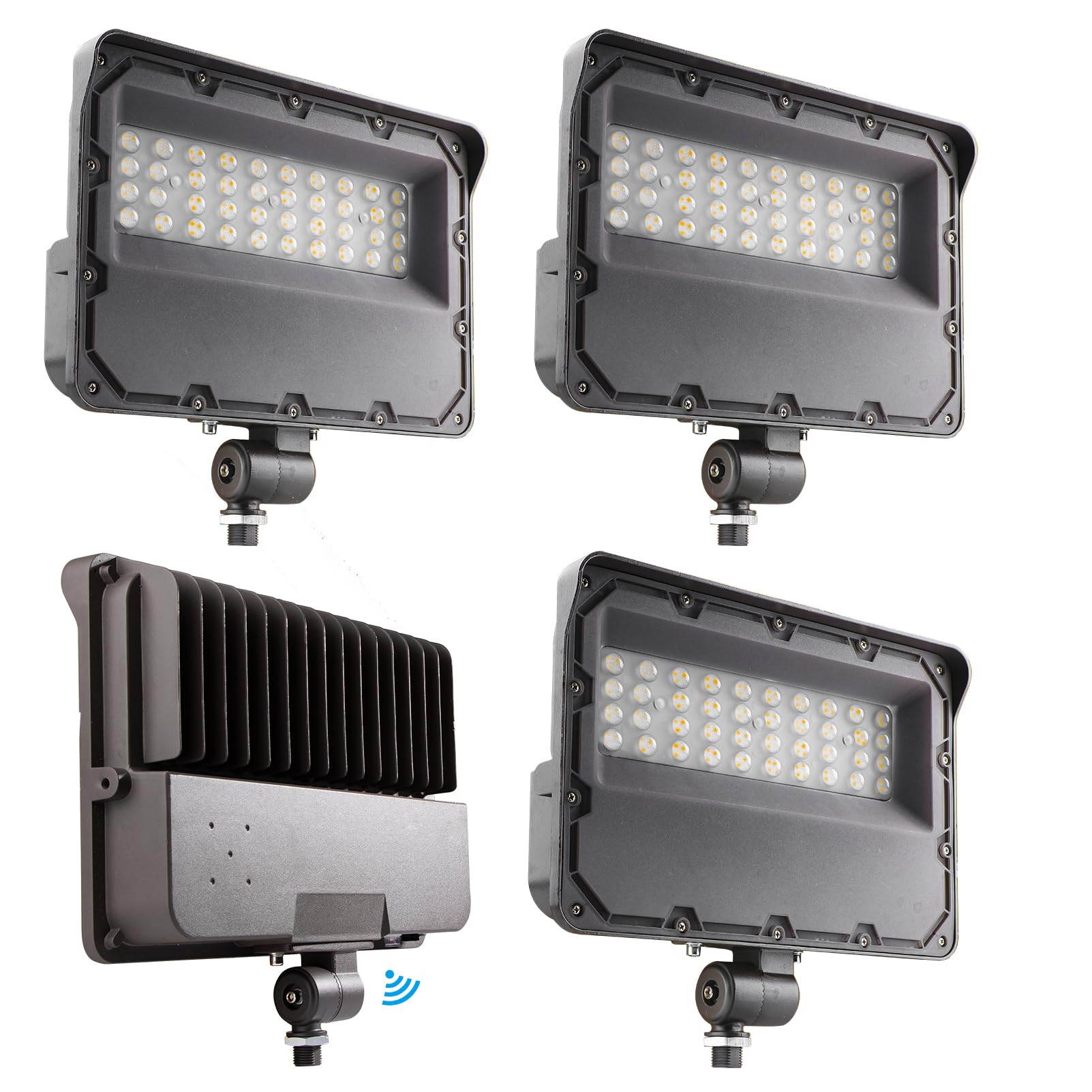 Lightdot 4Pack 150W LED Flood Light Outdoor with Knuckle, 100-277V?Driver Equipped, 5 Years? IP65 Waterproof 21000LM, 5000K Dayl