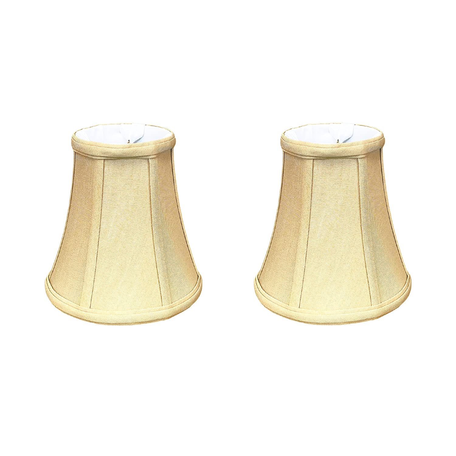 Royal Designs, Inc. True Bell Basic Lamp Shade, Faux Silk, 3.5inx6inx6.25in, Antique Gold, 2-Pack, Model BS-704FC-6AGL