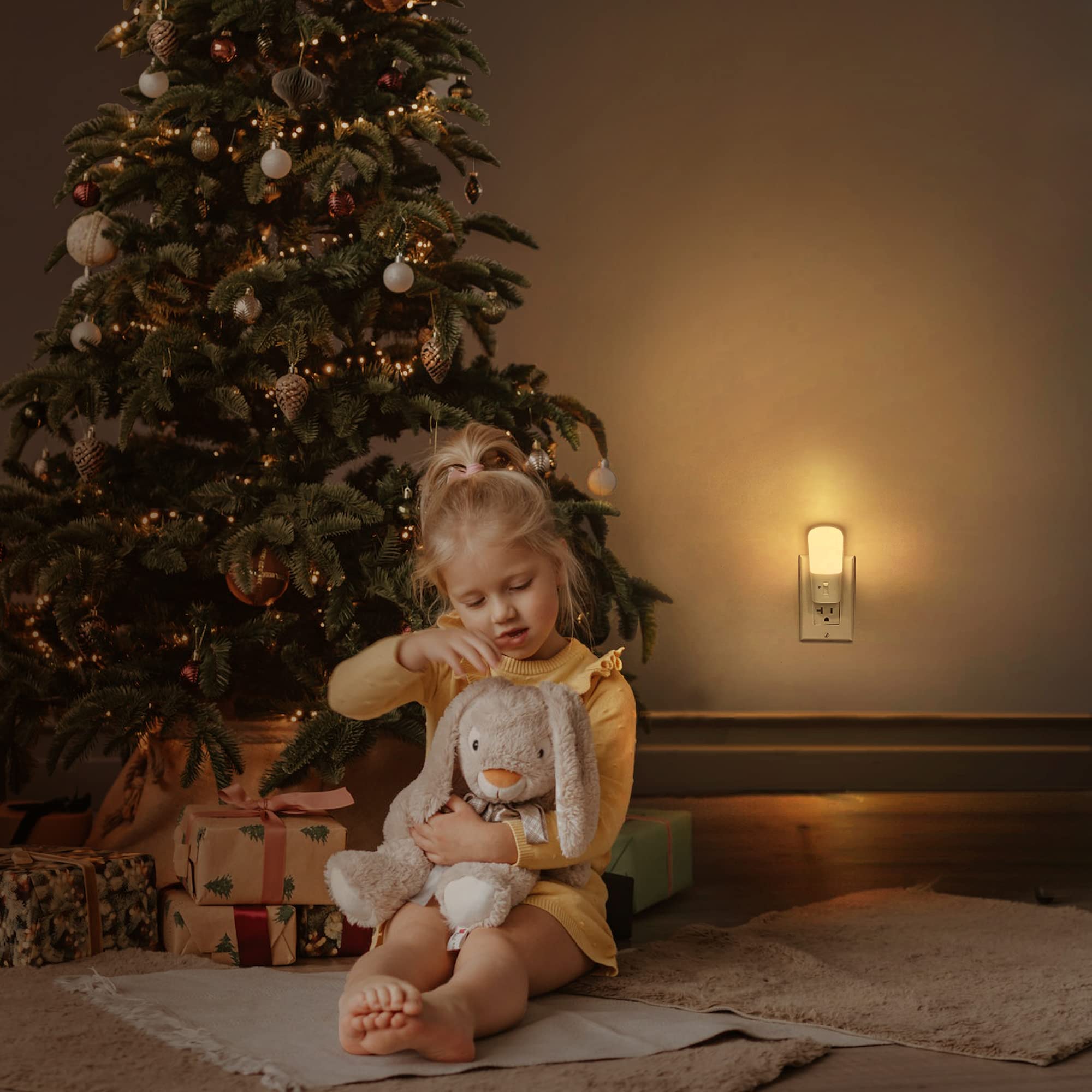 L Lohas Led Dimmable Night Light[2 Pack], Led Night Lights Plug Into Wall With Dusk To Dawn Sensor, Soft White 3000K Brightness