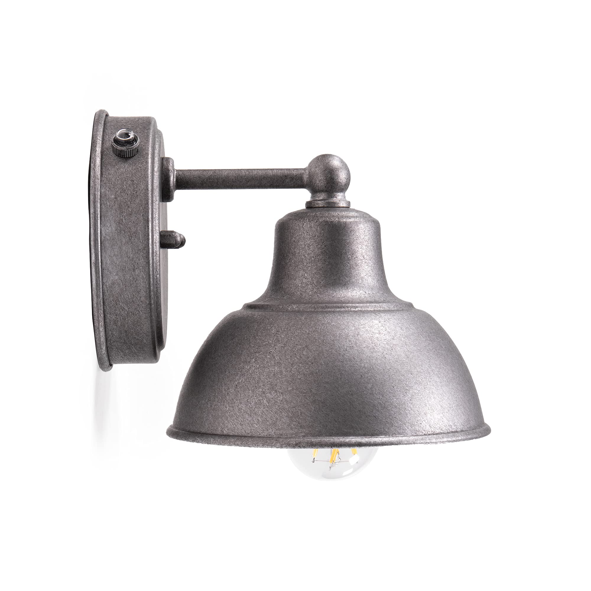 Coramdeo Oakhouse Dusk To Dawn 6    Barn Light, Outdoor Farmhouse Porch Wall Fixture In Galvanized Finish & White Reflective Int
