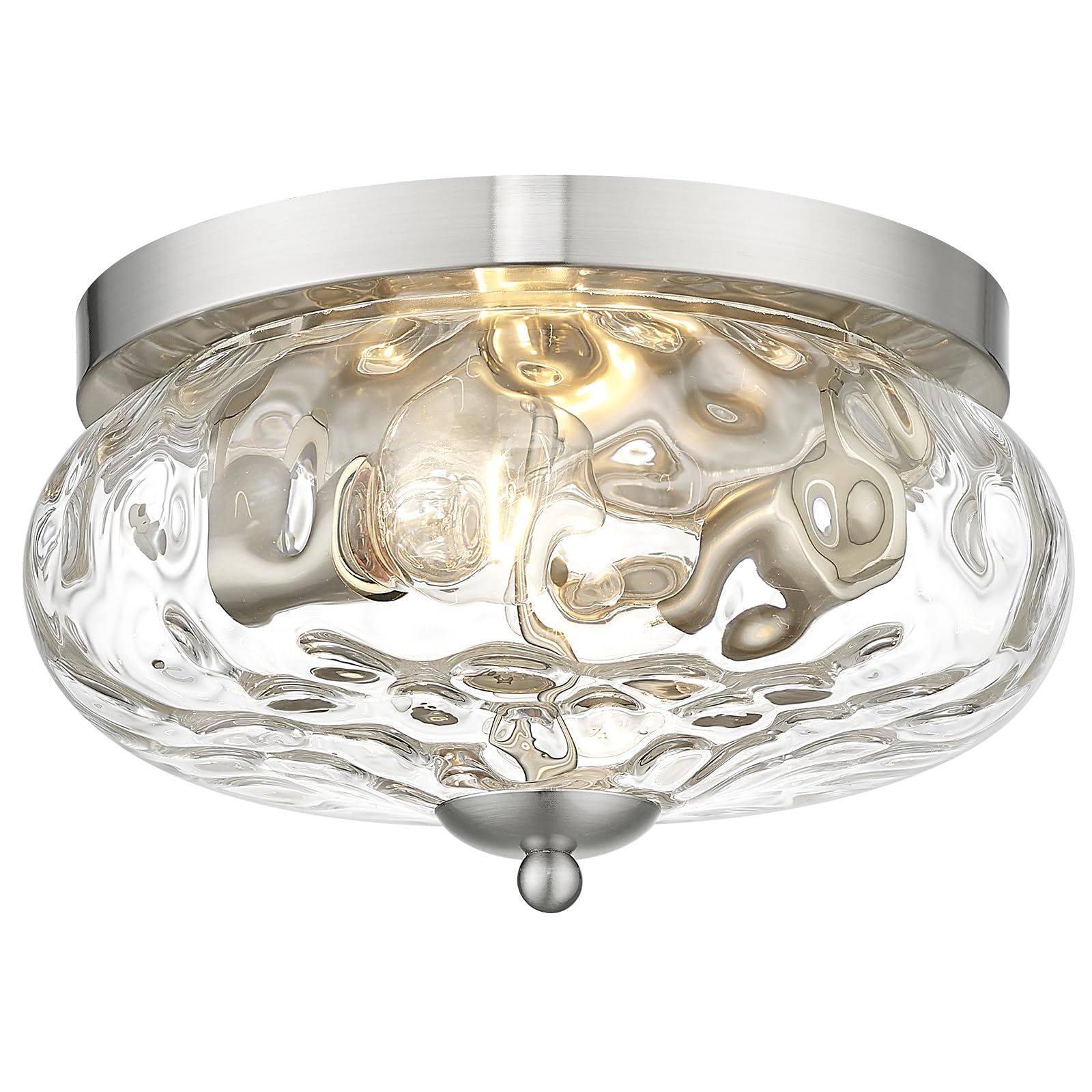 Darkaway Farmhouse Ceiling Light Fixtures Flush Mount Indoor Outdoor Ceiling Light with Water Ripple Glass Shade for Hallway Kit