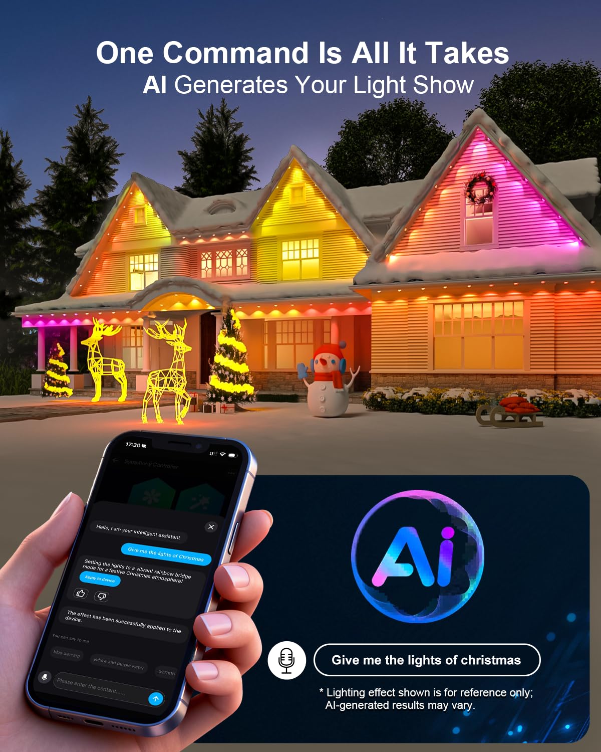 Tropwellhouse 100ft RGB+IC Outdoor Lights, 72 Modes, IP67 Waterproof, Alexa/Google Compatible, Plastic, White, Model YM2025