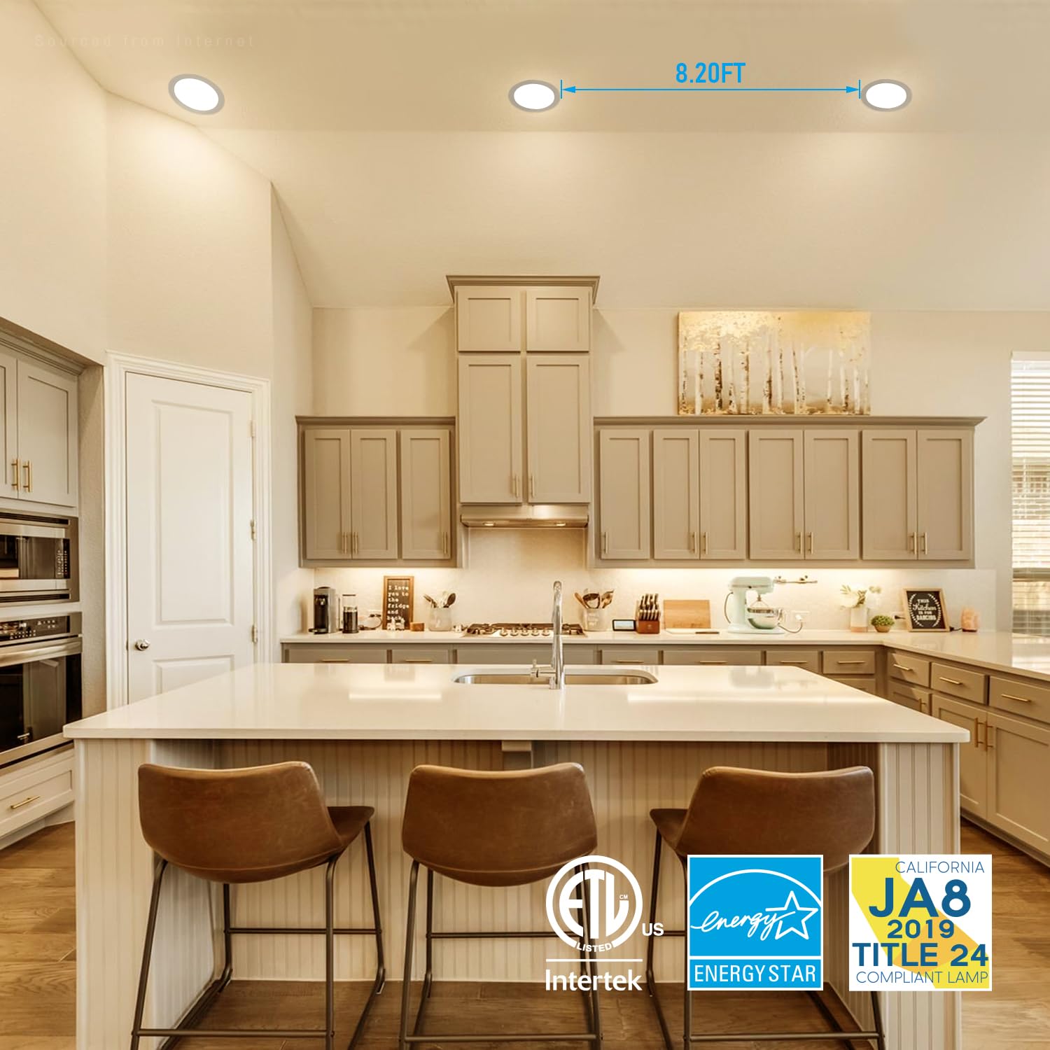 TORCHSTAR E-Lite Series 8 Inch Slim Recessed Lighting, 18W LED, Dimmable, Satin Nickel, Soft White 2700K, Model 56037, Pack