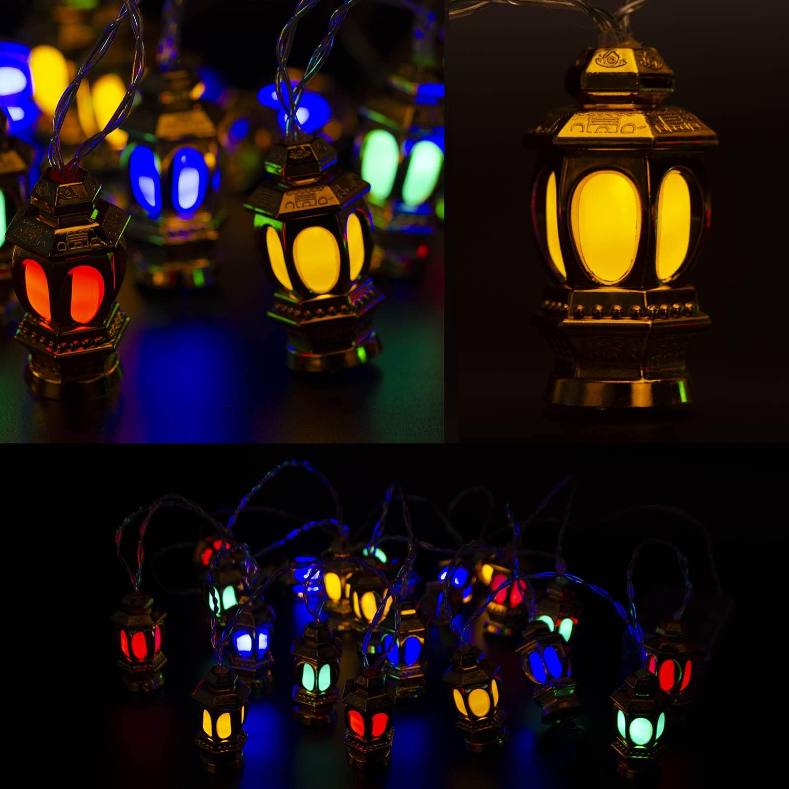 Svepndic 9.8ft 20LEDs Ramadan Eid String-Lights Mubarak Islam Decorative LEDs Strings Lights Indoor Outdoor Home Decoration for Muslim Islamic Home Garden Decor (Lantern)