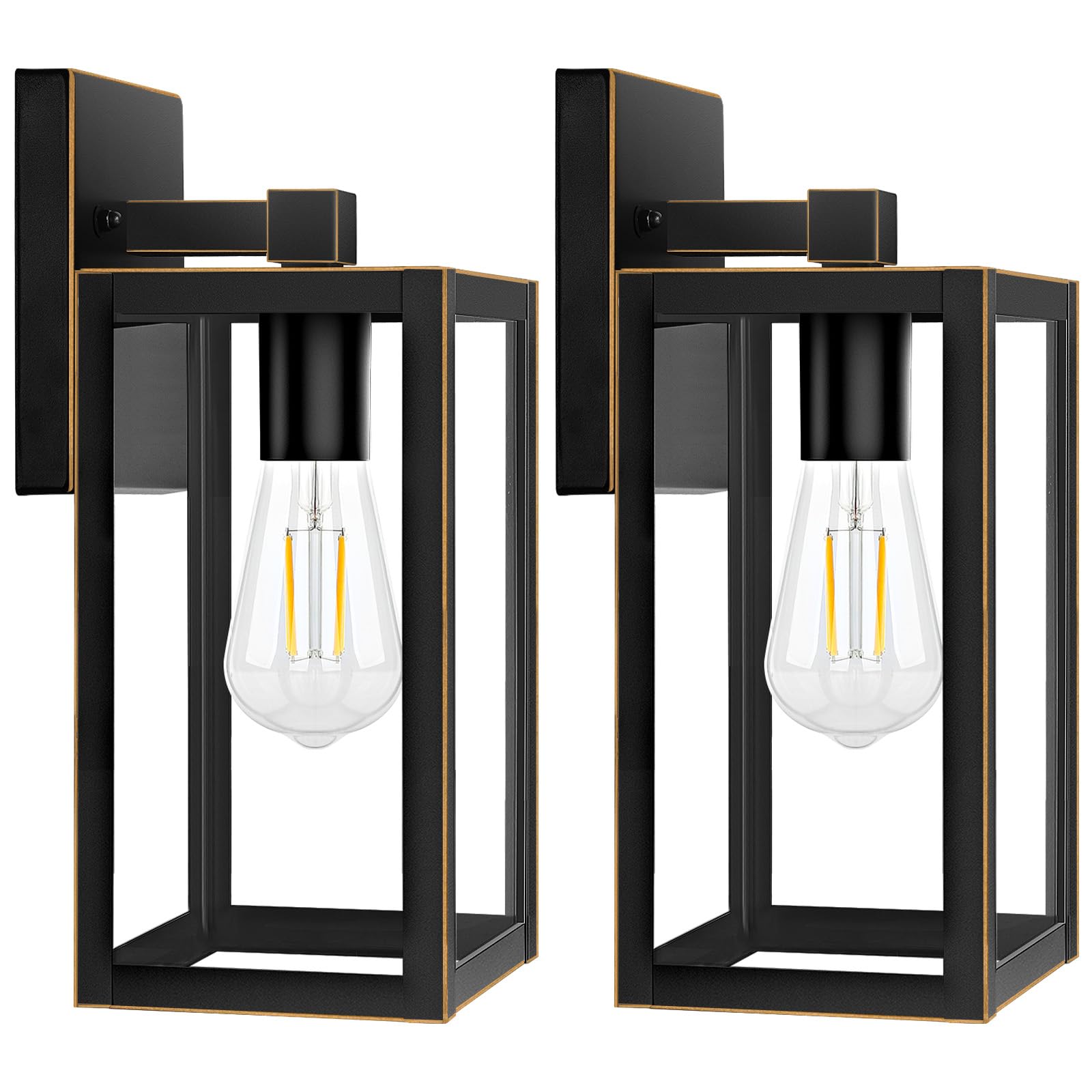 2-Pack Outdoor Wall Light, Waterproof Porch Lights Outdoor, 10'' Bronze Outdoor Lights for House with Clear Glass for House, Por