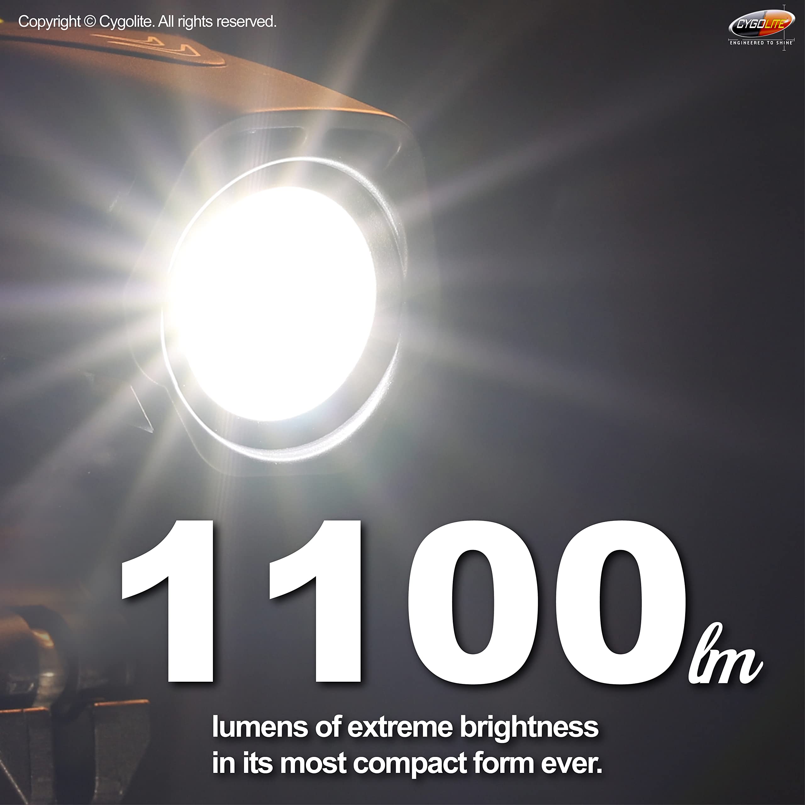 Cygolite Metro Pro – 1,100 Lumen Bike Light – 9 Night & Day Modes – Compact & Durable – Ip67 Waterproof – Secured Hard Mount – Usb Rechargeable Headlight – For Road, Mountain, Commuter Bicycles, Black