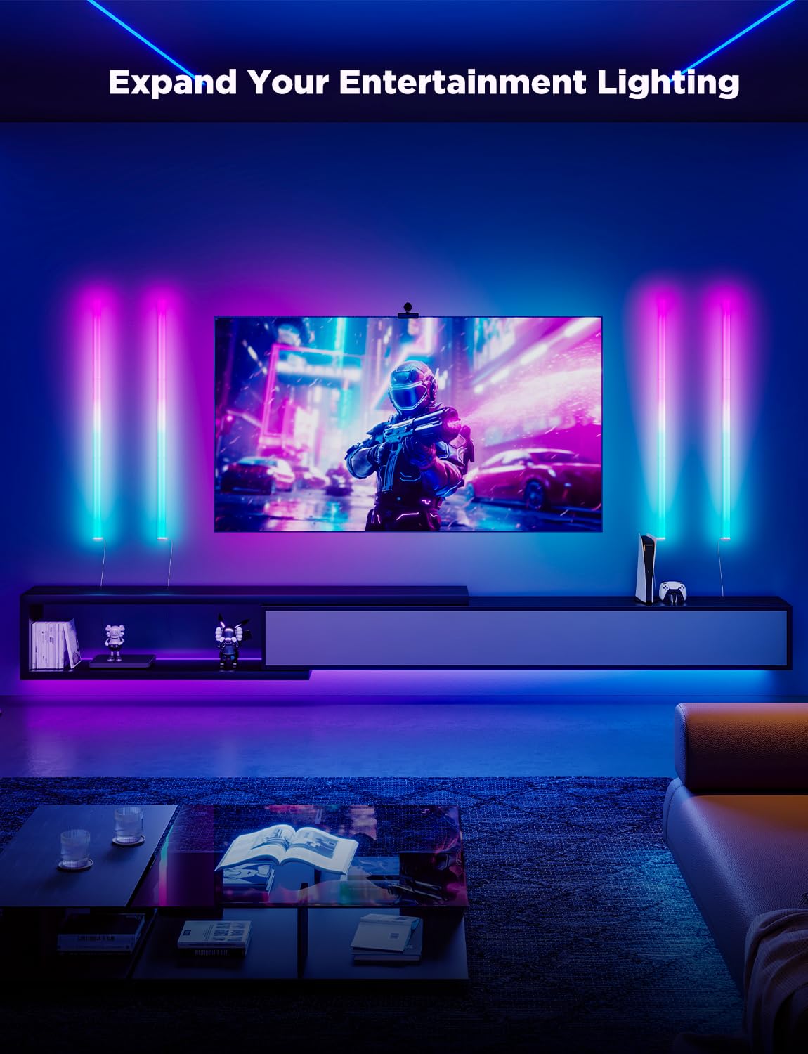 Govee Glide LED Wall Lights, RGBIC Smart Light Bars, 6 pcs, 6*14.8 inch, Works with Alexa/Google Assistant, Music Sync