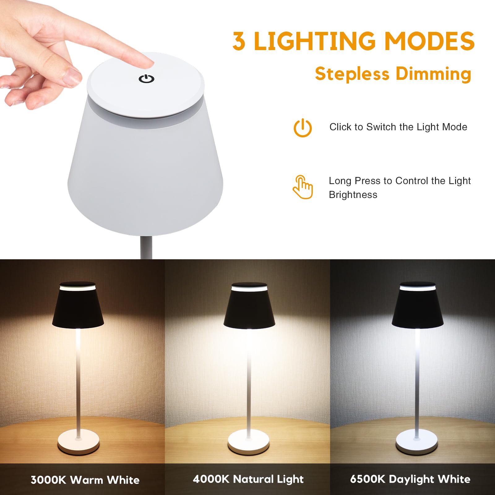 Yupola Cordless Table Lamp Rechargeable Set Of 2,Battery Operated Desk Lamp 5000Mah,Waterproof Touch Dimmable Light With Remote,