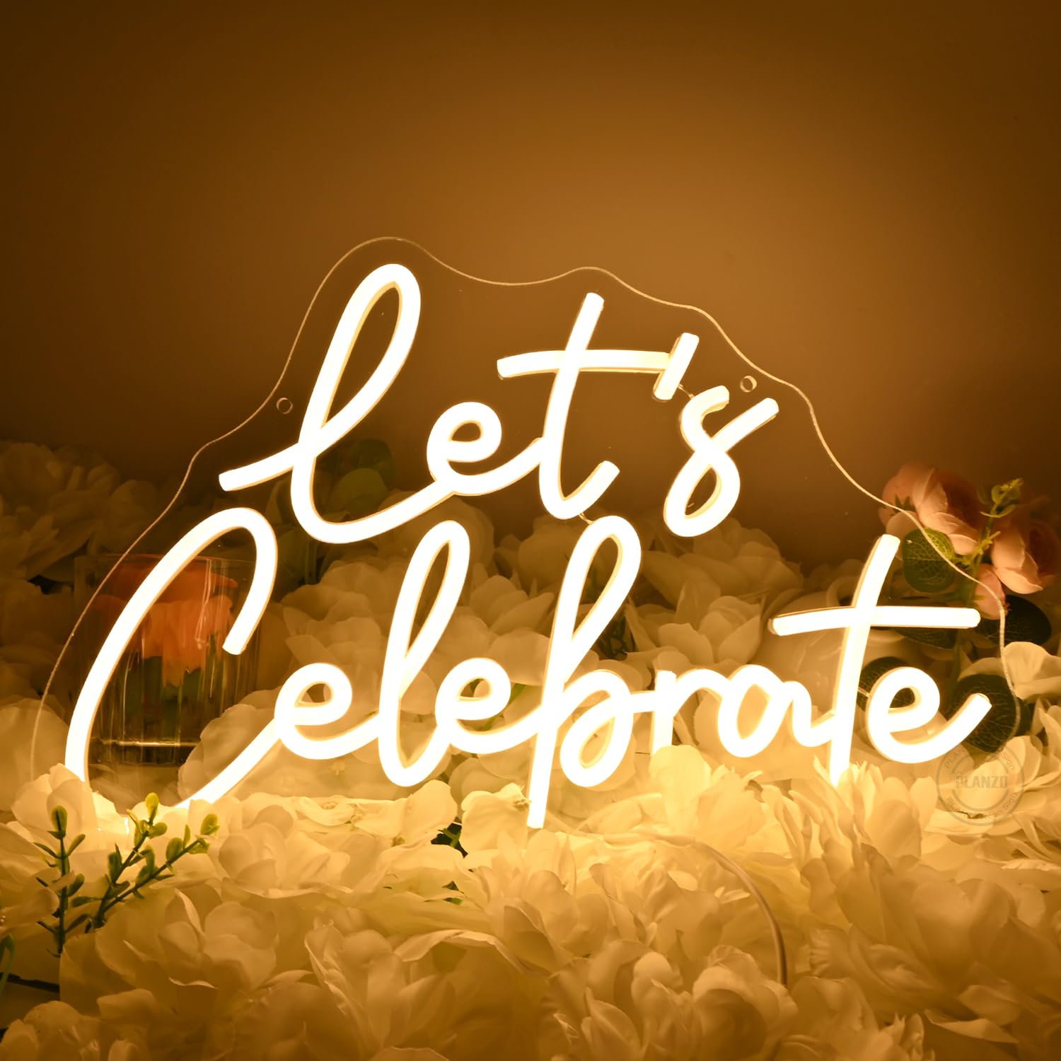 Planzo LetS Celebrate Led Neon Sign Light Wedding Gratuation Birthday Party Wall Sign Decor Backdropbedroom Bar Thanksgiving Christmas Banner Usb 15.75 X 10.16