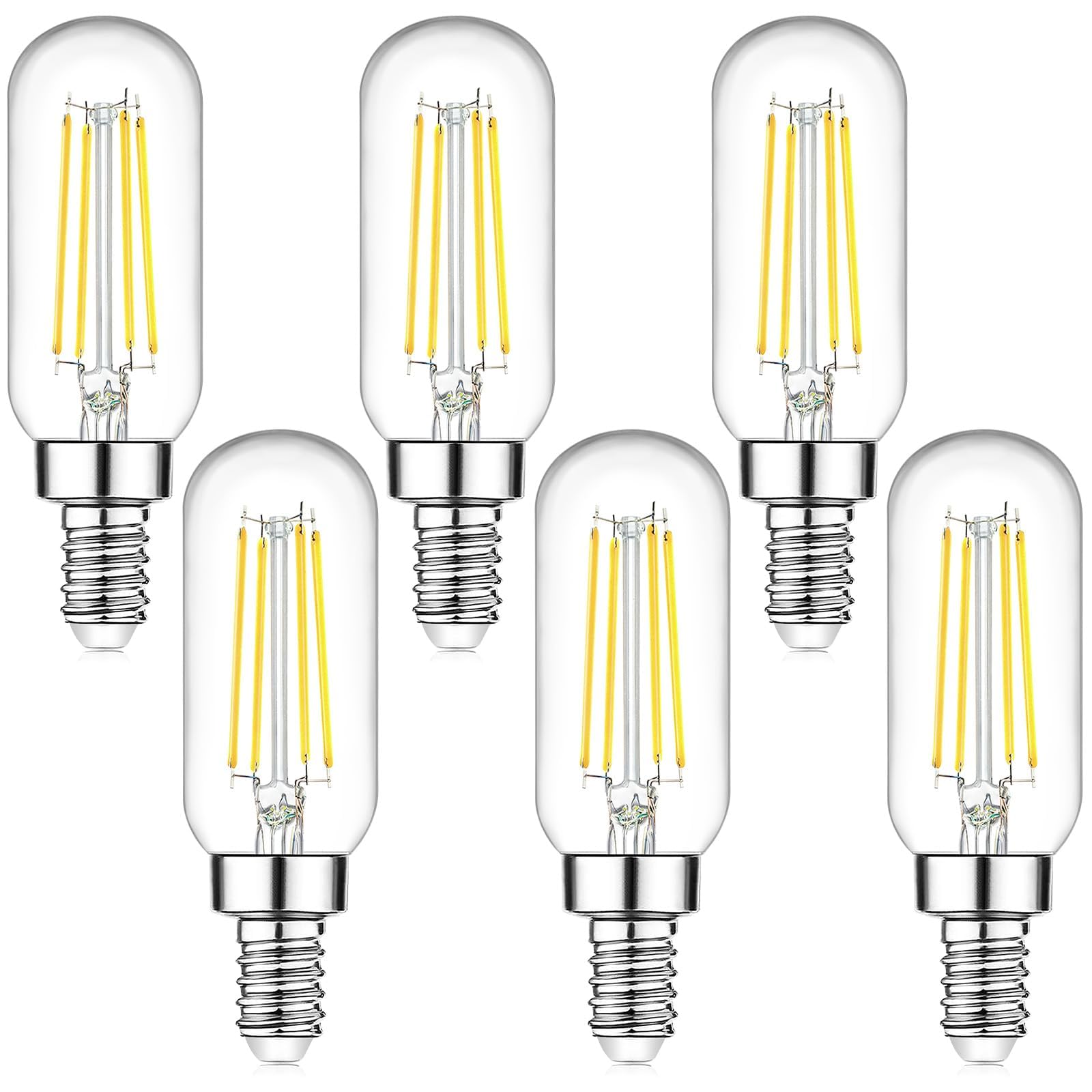 Brightever Dimmable E12 Candelabra LED Bulbs 6W 600lm 5000K Daylight White Glass 6-Pack