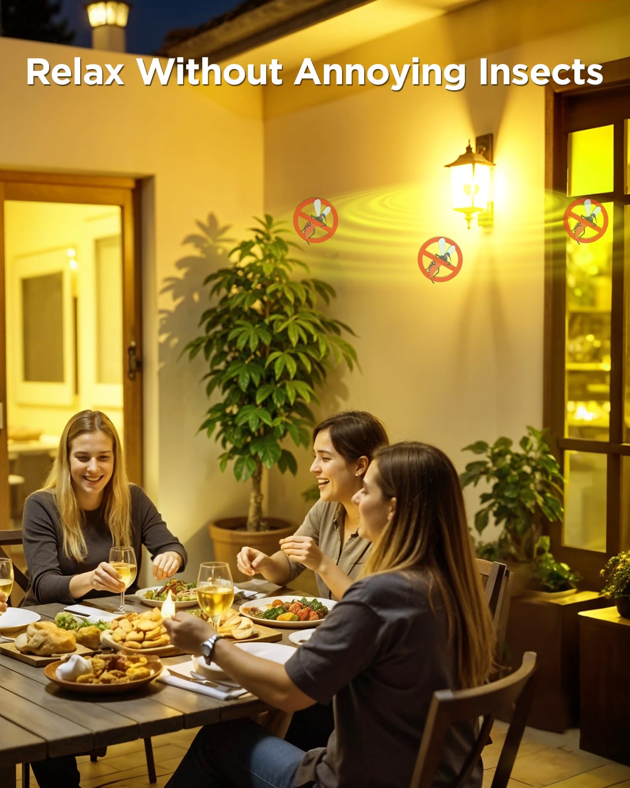 Dorillo A19 Led Yellow Bug Light Bulbs, 8.5W For Porch, Patio, Backyard, 60W Equivalent, 2400K Amber Glow, 600Lm, Non-Dimmable,