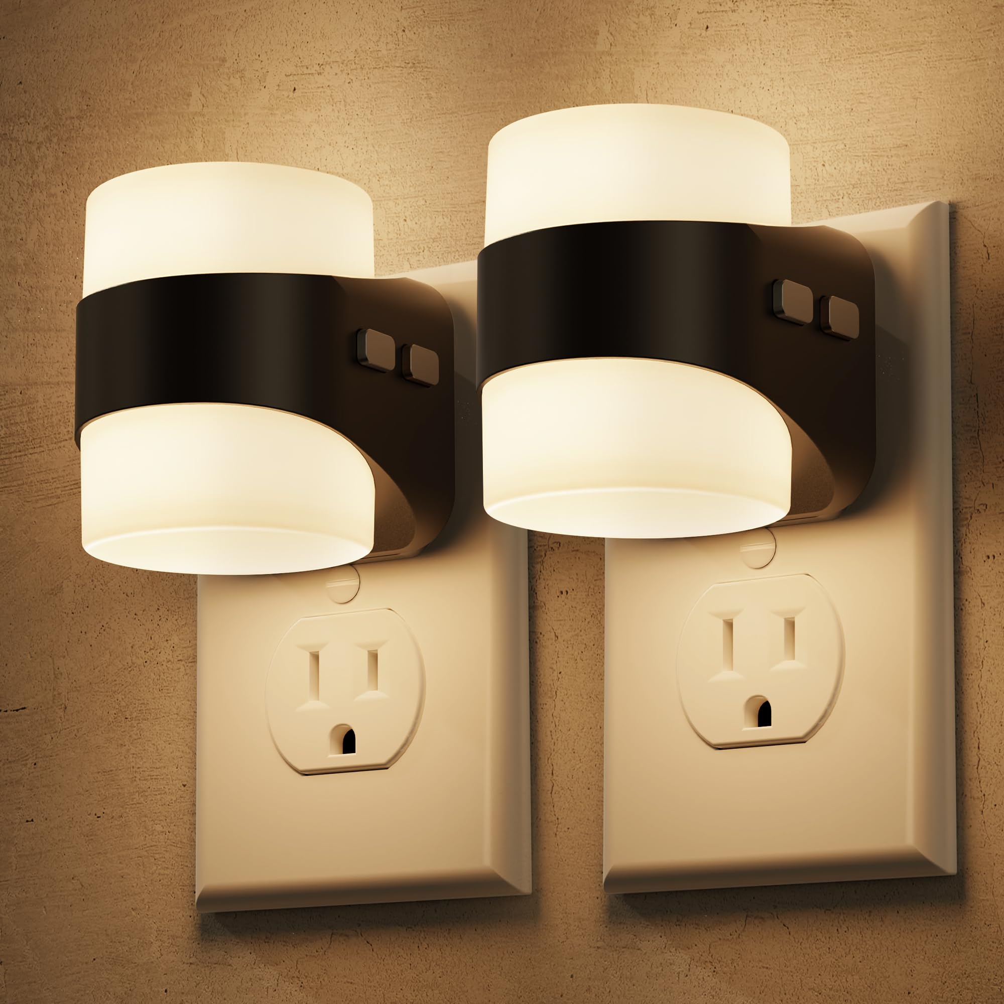 Briignite Night Light  Night Lights Plug into Wall  LED Nightlight for Kids & For Mature Userss  3CCT Adjustable 3000K/4000K/5000K Color  Dusk to Dawn Sensor  3 Brightness Levels  2 Pack