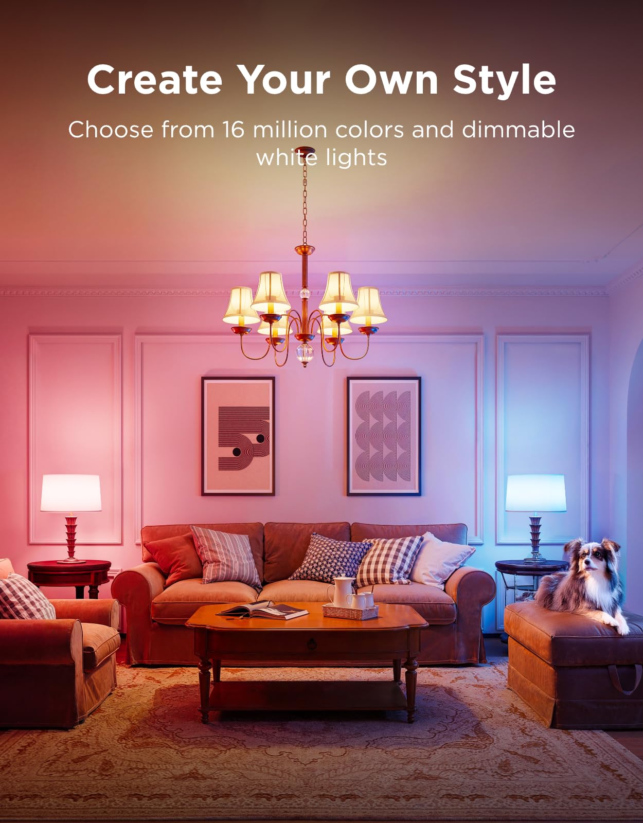 Govee E12 Smart LED Bulbs, RGBWW Color Changing, 40W Equivalent, 450 LM, Candelabra, WiFi Compatible, 6 Pack