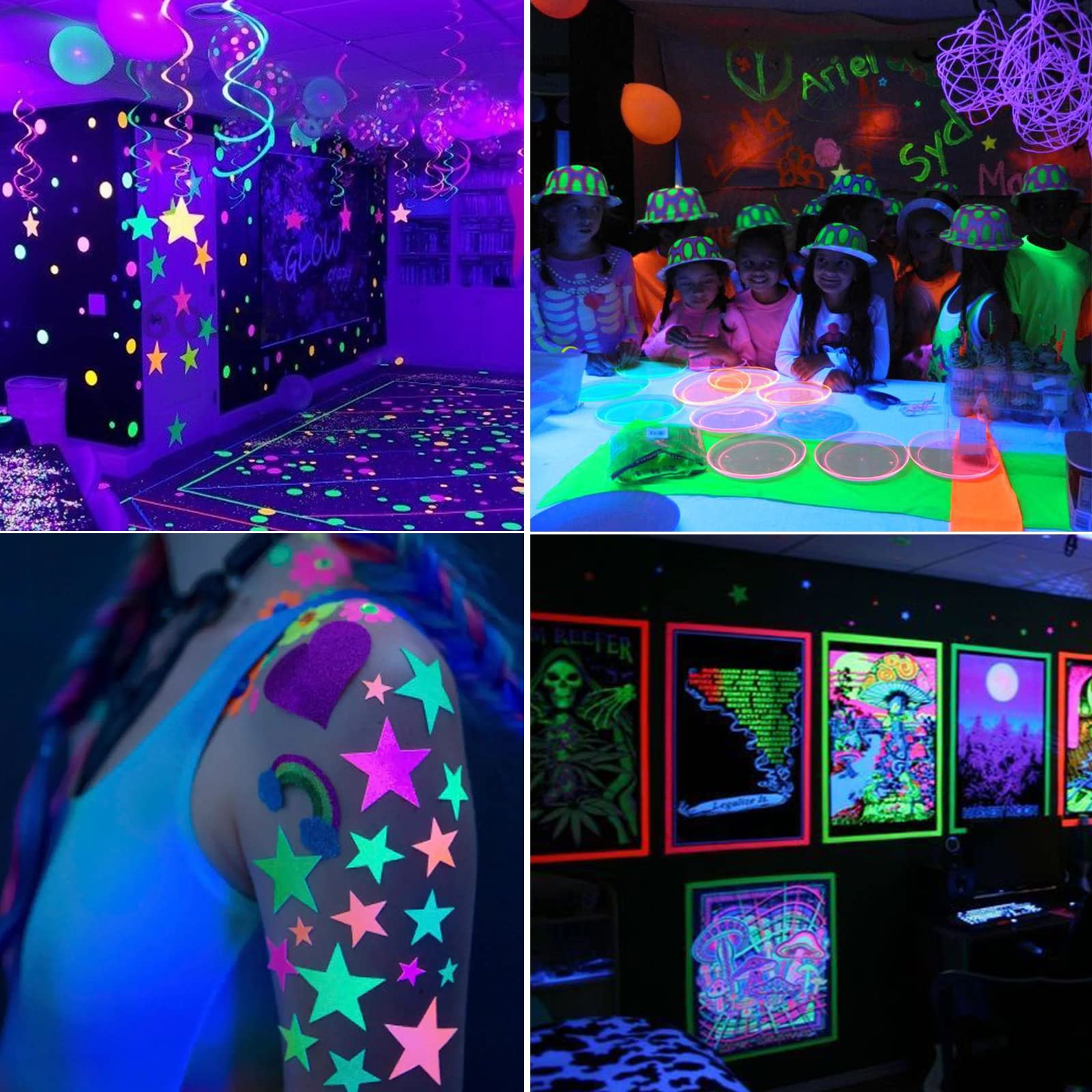 Omika 40Ft Led Uv Black Light String Lights, 120 Units 2835 Beads, Remote Control, Purple, Model Bg-Uv-001, Perfect For Parties And Decor