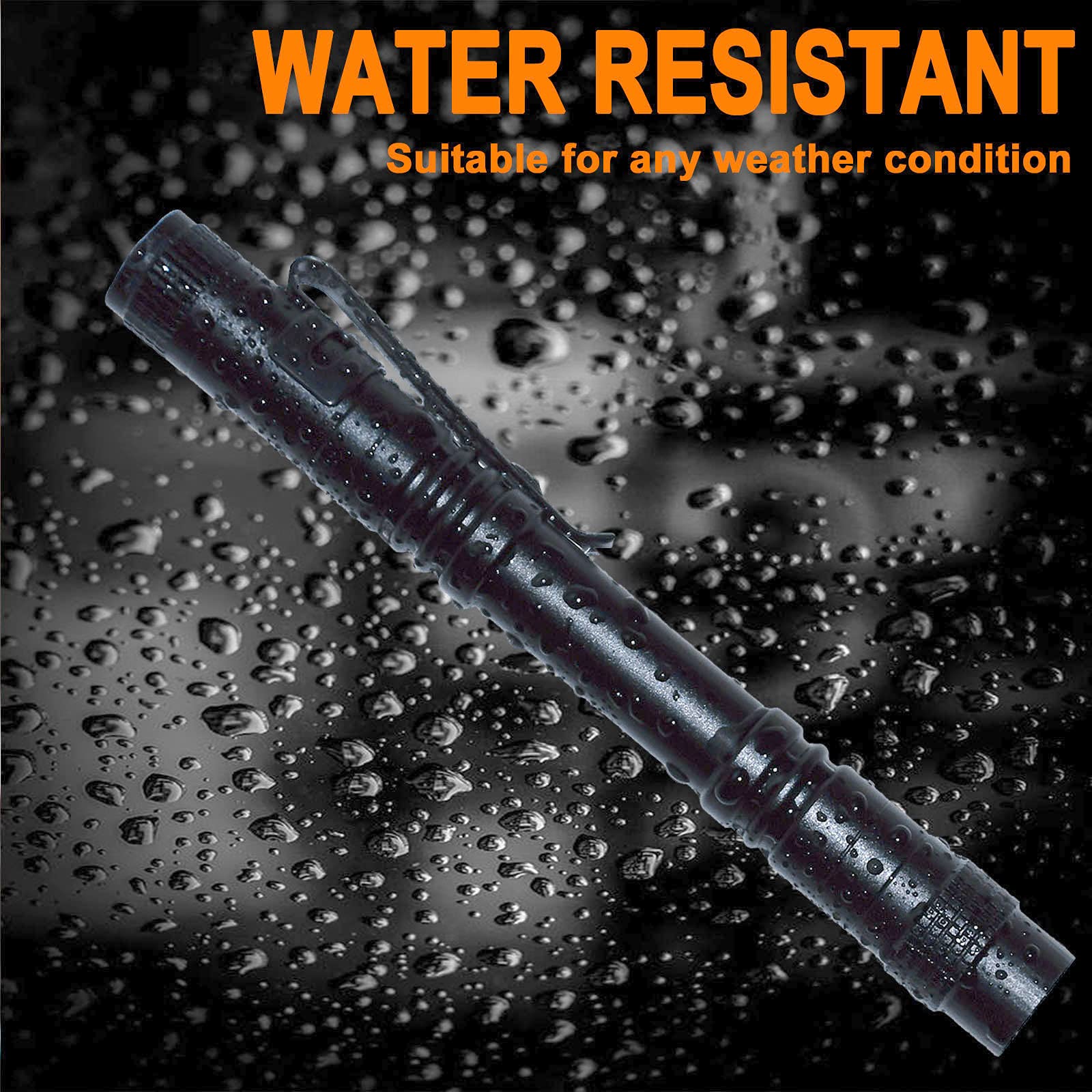 Beieverluck 20 Pack Mini Led Pen Flashlights - Waterproof, Black, Large, Clip For Camping & Work