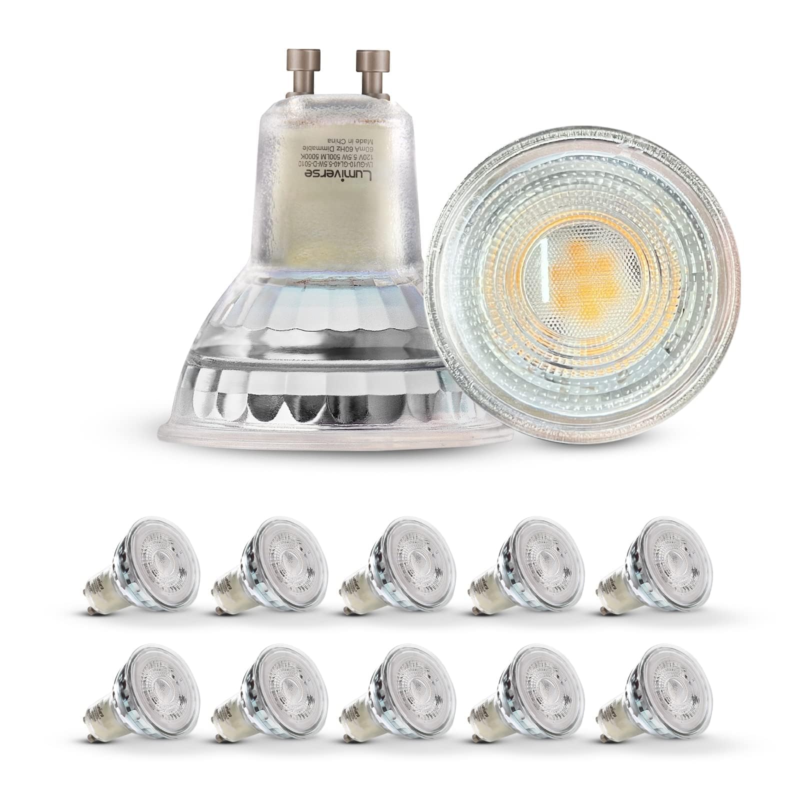 Lumiverse Dimmable Gu10 Led Light Bulbs, 4.5W Bright 2700K Soft White 50W Halogen Equivalent, 400Lm Energy Saver For Track Light