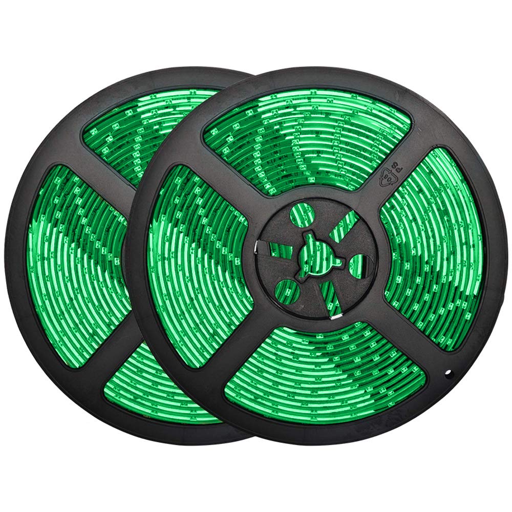 32.8Ft Green Led Strip Lights, Waterproof Ip65 Led Strip Smd2835 Dimmable 600Leds 12V Green Led Strip Cuttable Cabinet, Car, Bar