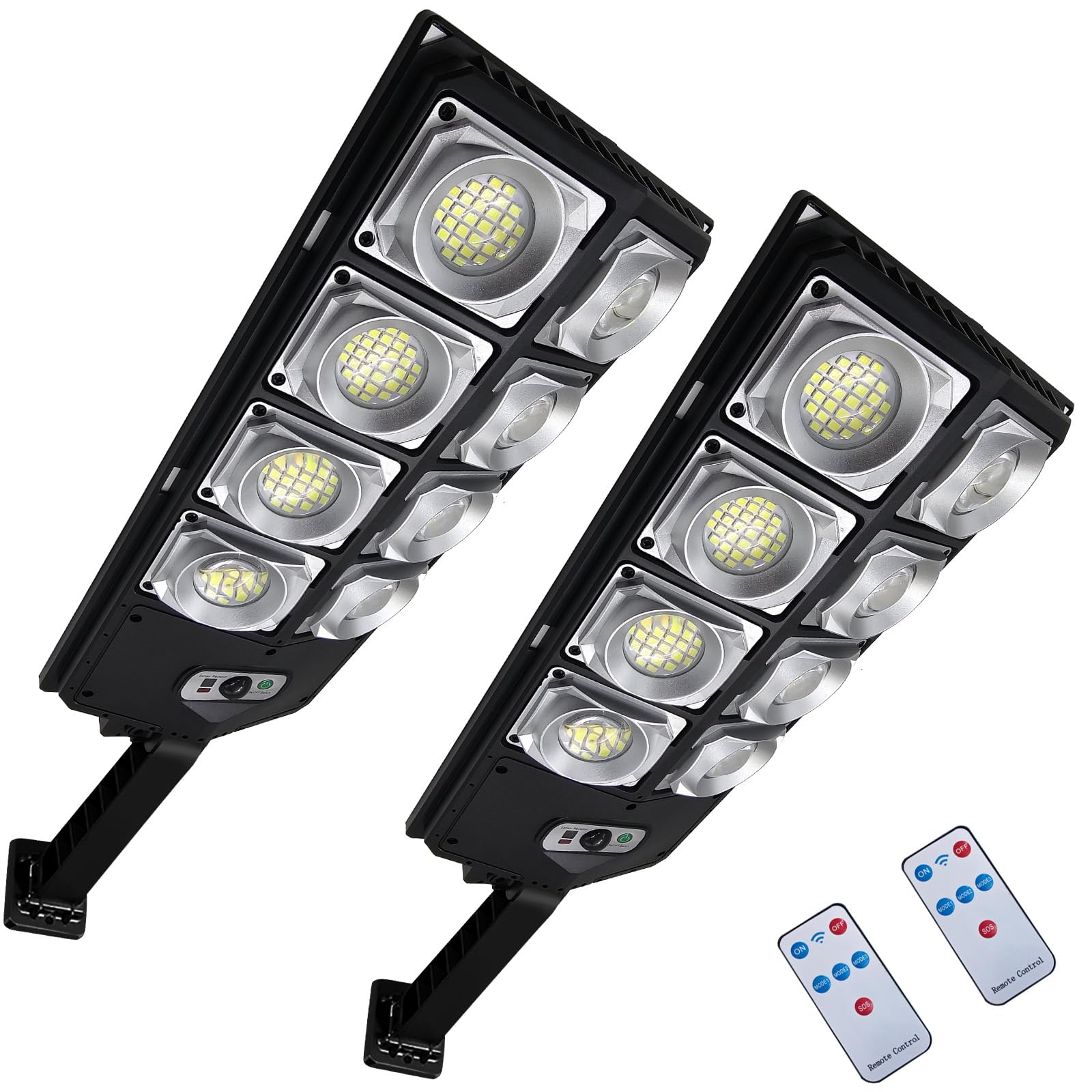 Jercoda 800W Solar Street Light Outdoor, 80000LM IP65 Waterproof Solar Flood Lights with Remote Control, Dusk to Dawn Motion Sen