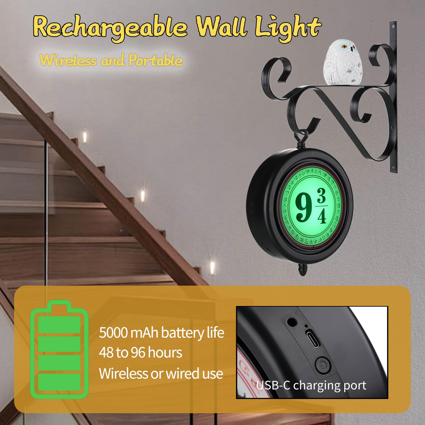 Lifnatty RGB Owl Platform Sign Lamp - Dimmable Night Light, Multi-Purpose Decor for Home, Gifts for Kids, Christmas & Birthdays
