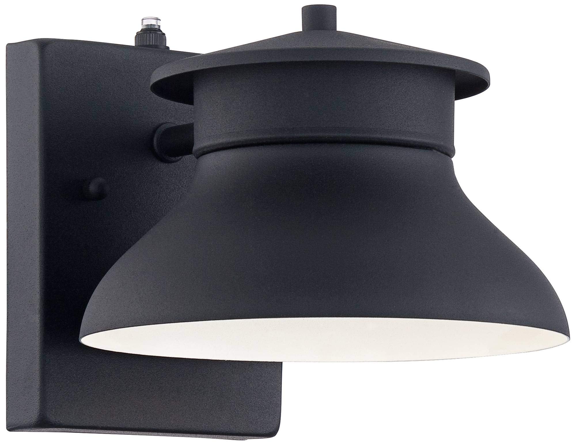 John Timberland Barn Light Fixture, Black LED, Dusk to Dawn, 6in High, Alloy Steel, Model T6277-WITH PHOTOCELL for Outdoor Use