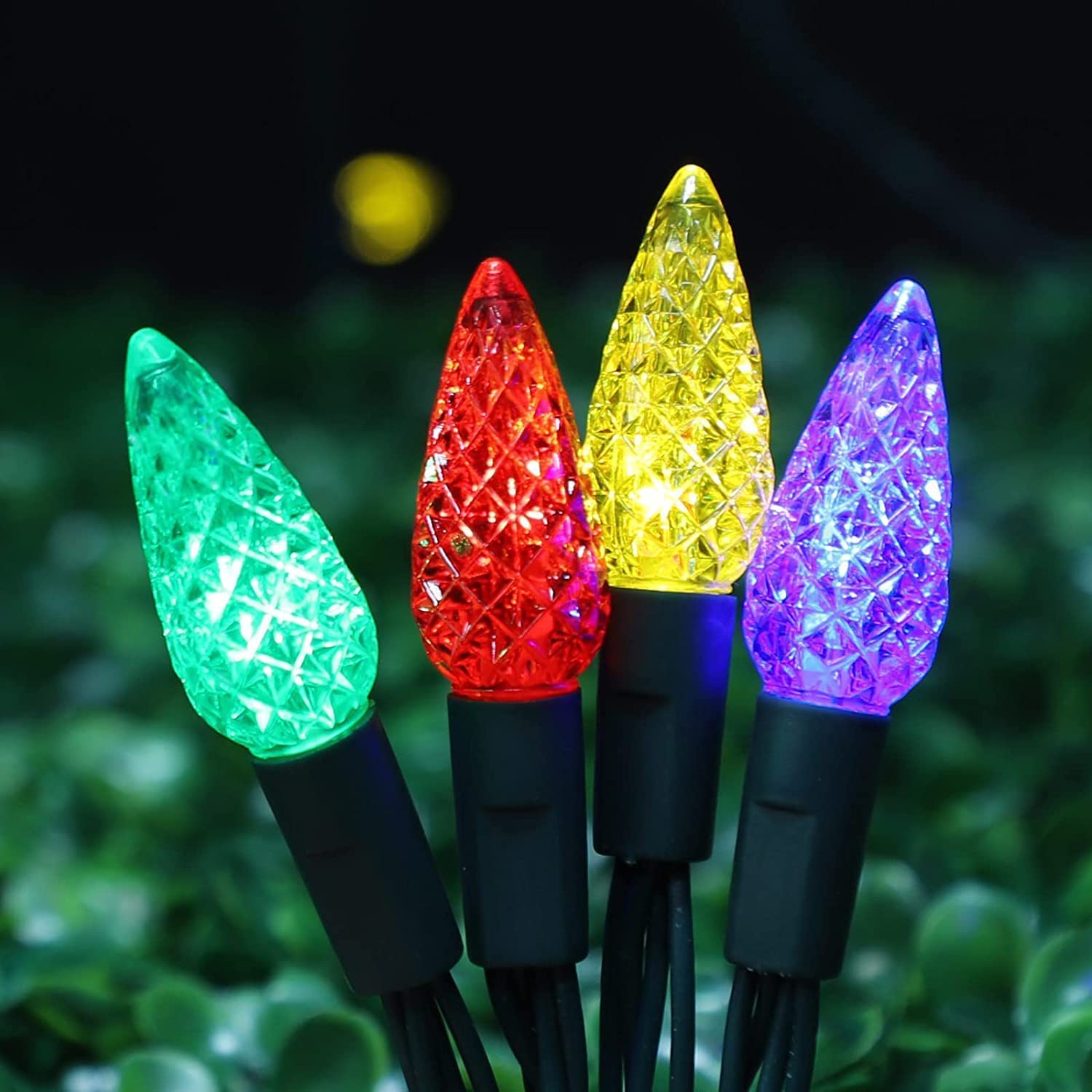 LAMPHOME C6 Battery Operated Christmas Lights, 50 LED, 17FT, 8 Modes, Waterproof, Multicolor