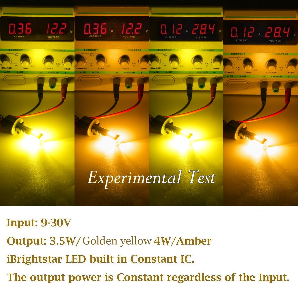 iBrightstar 7443 Switchback LED Bulbs, Gold Yellow/Amber for Daytime Running Lights and Turn Signals