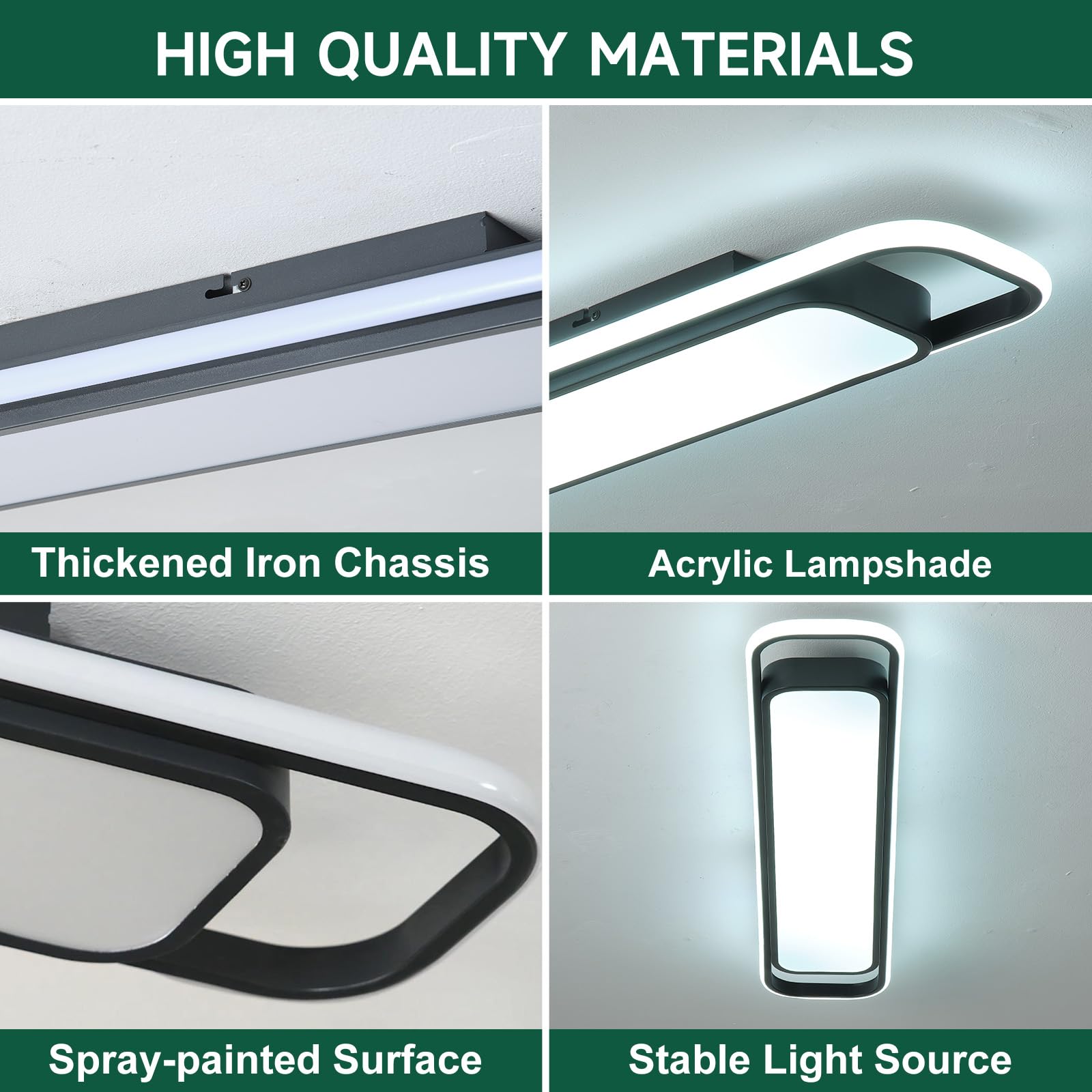 Oranoor Modern Led Ceiling Lighting  70W 6000K Black Linear Flush Mount Light Fixture  39.4 Low Profile Lights Fixture Long Led Ceiling Lamp For Kitchen Bedroom Living Room Hallway (Cool White)