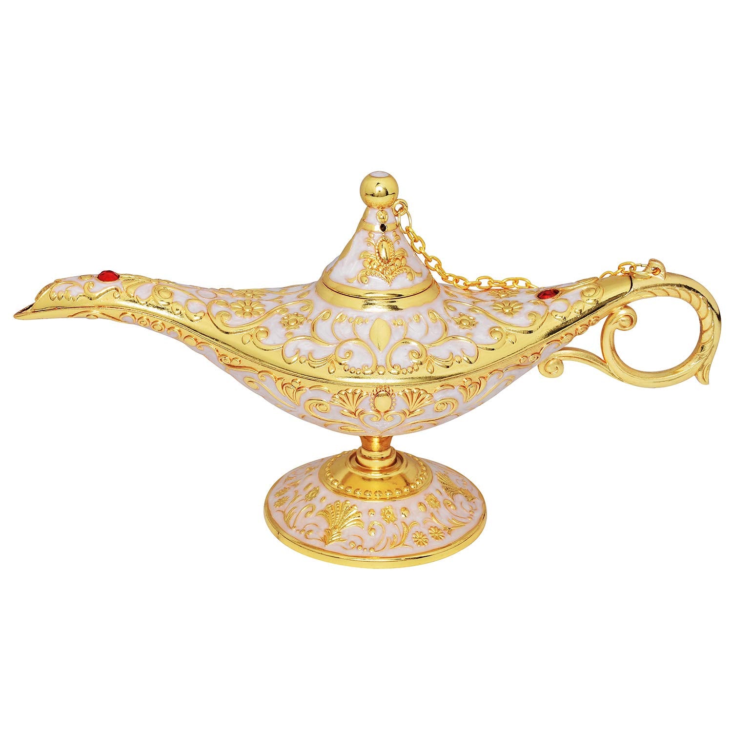 SUNMALL Vintage Aladdin Lamp, Zinc Alloy, Beige, Collectable Arabian Decor for Home, Wedding, Party, Halloween, Birthday
