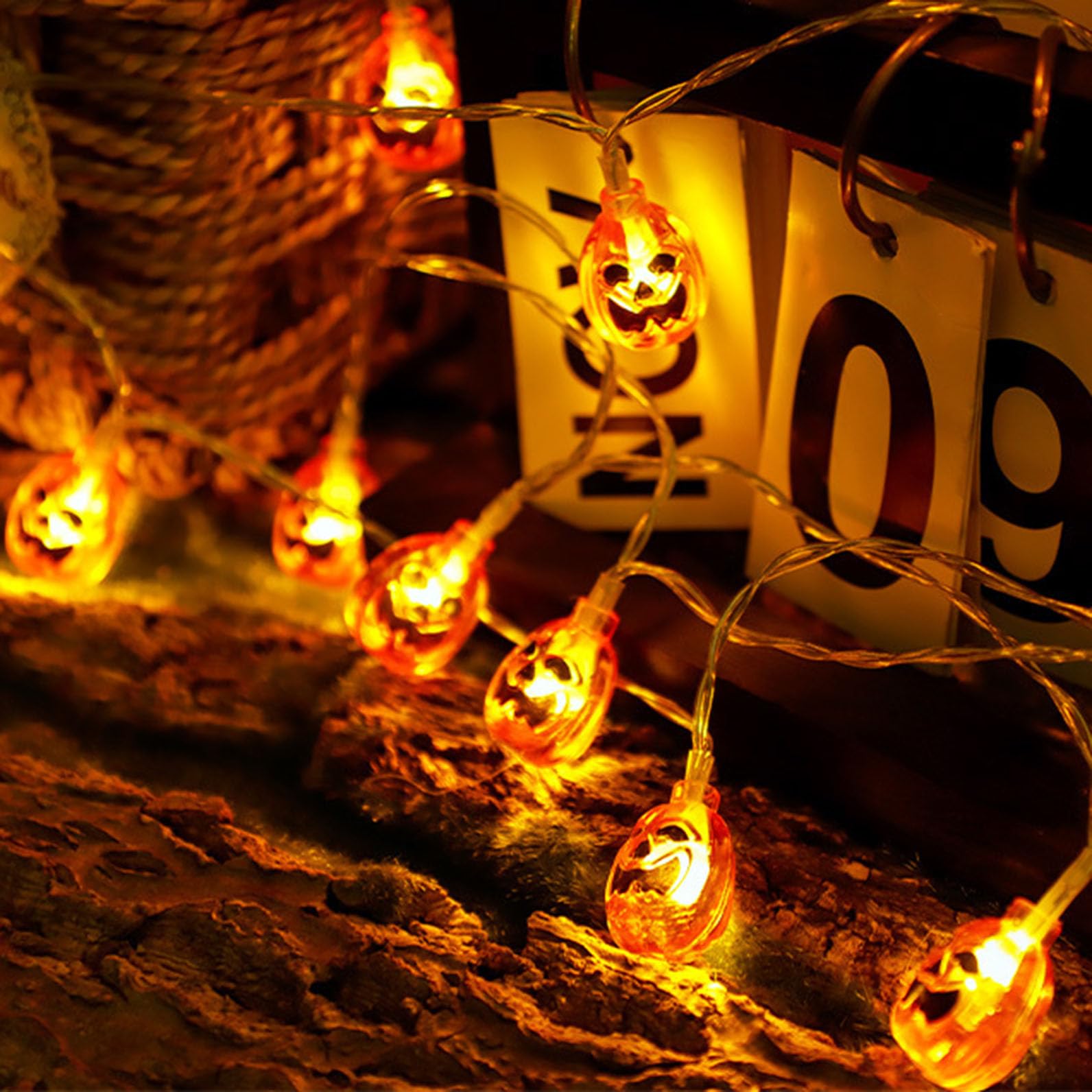 TKYGU Pumpkin String Lights 20ft 30 LED Halloween Decorative Light Pumpkin Decorative String Light String Light Waterproof Hallo