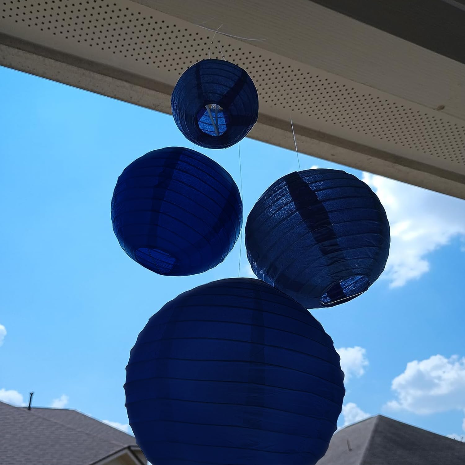 Enparez Paper Lanterns With Lights Included 16Pcs 6'' /8'' /10'' /12'' Hanging Decorative Chinese Paper Lantern For Wedding Baby