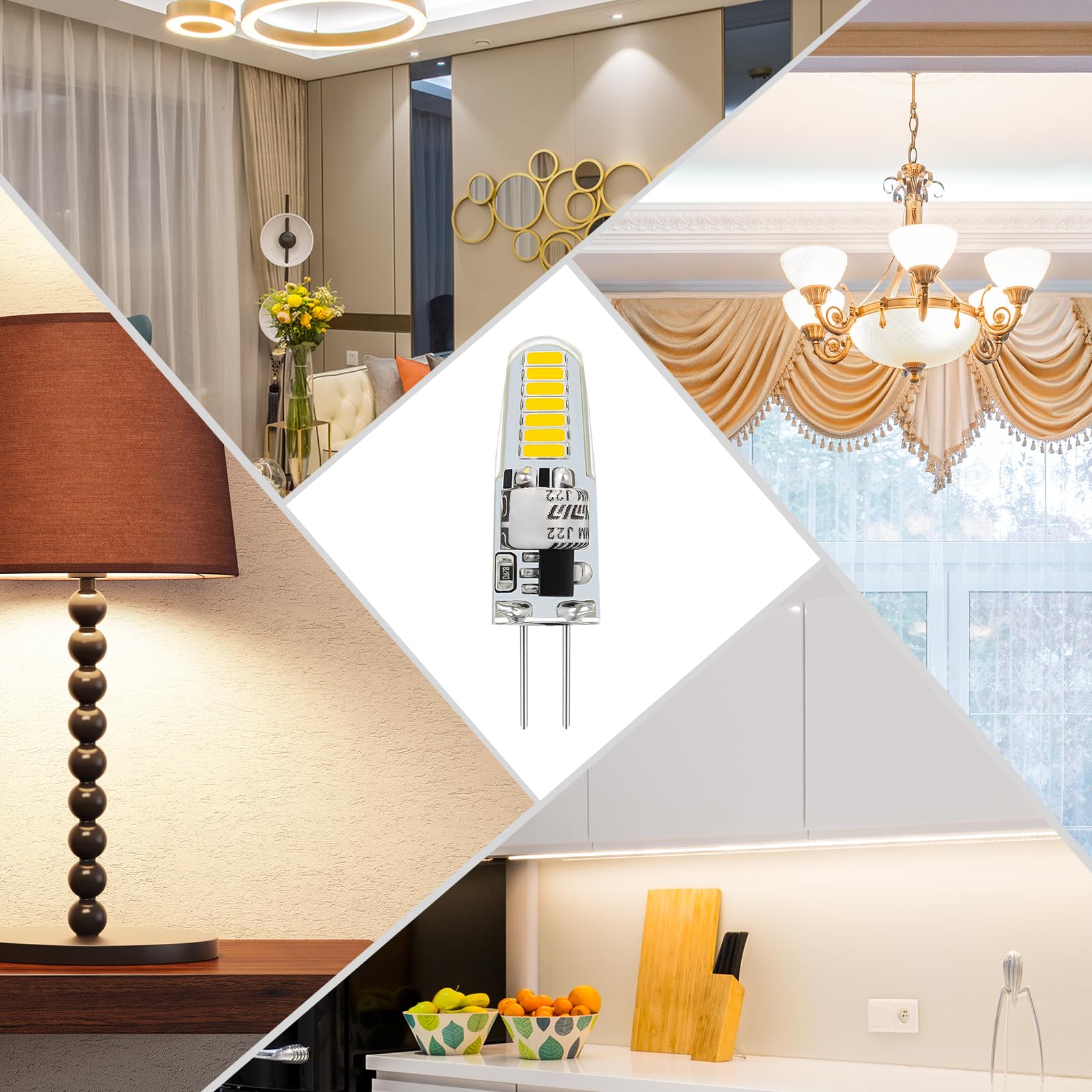 Valucky G4 Led Bulb  Ac120V G4 Bi-Pin Light Bulbs  Cool White 6000K  110Lm 1.2W Equivalent To 10W-20W Halogen Lamps  Flicker Free  Non-Dimmable  For Home Lighting  Kitchen Hood  10 Pack