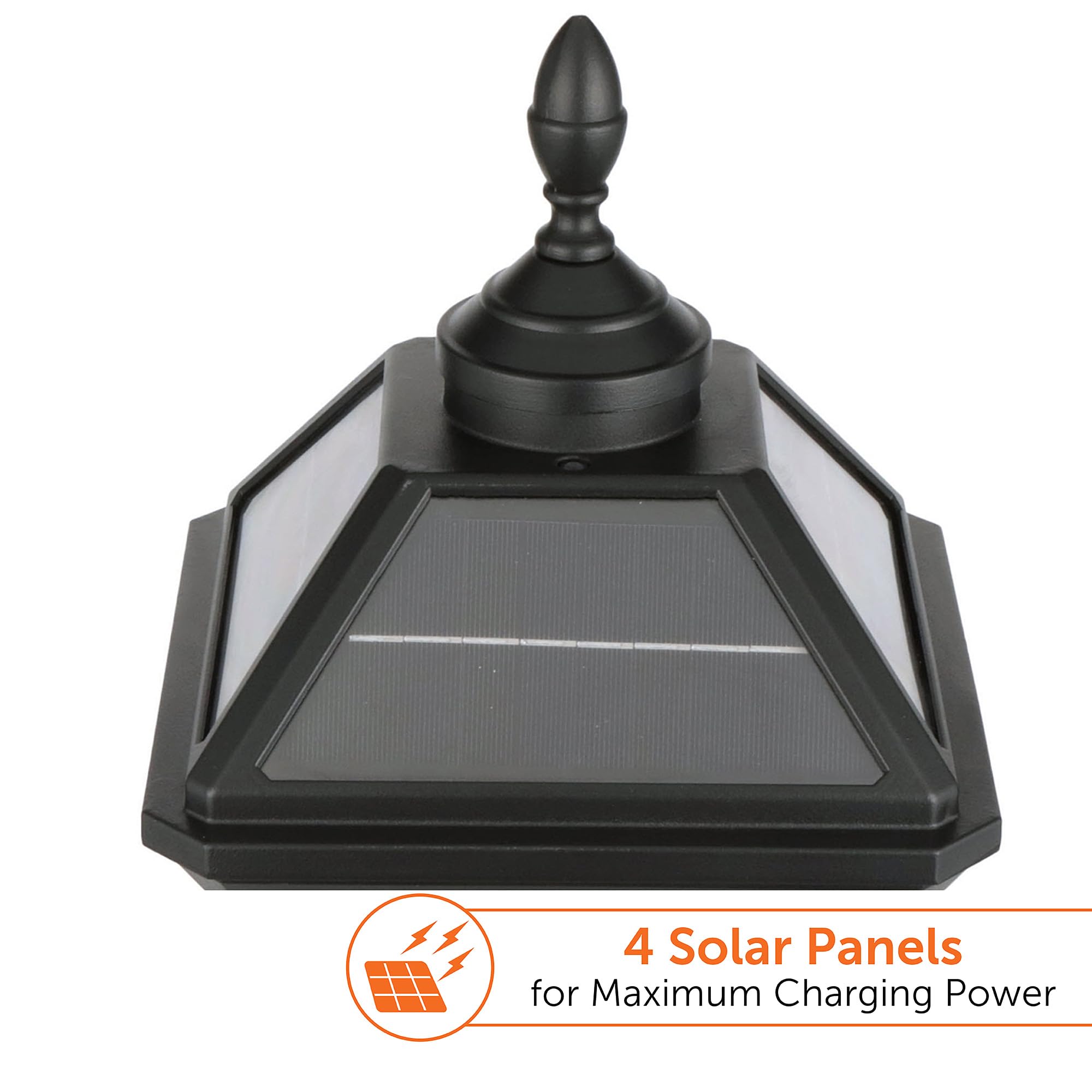 Gama Sonic Imperial Solar Post Light, Black Aluminum and Glass, Triple Candelabra Bulb with 3-inch Fitter for Lamp Poles, Warm W