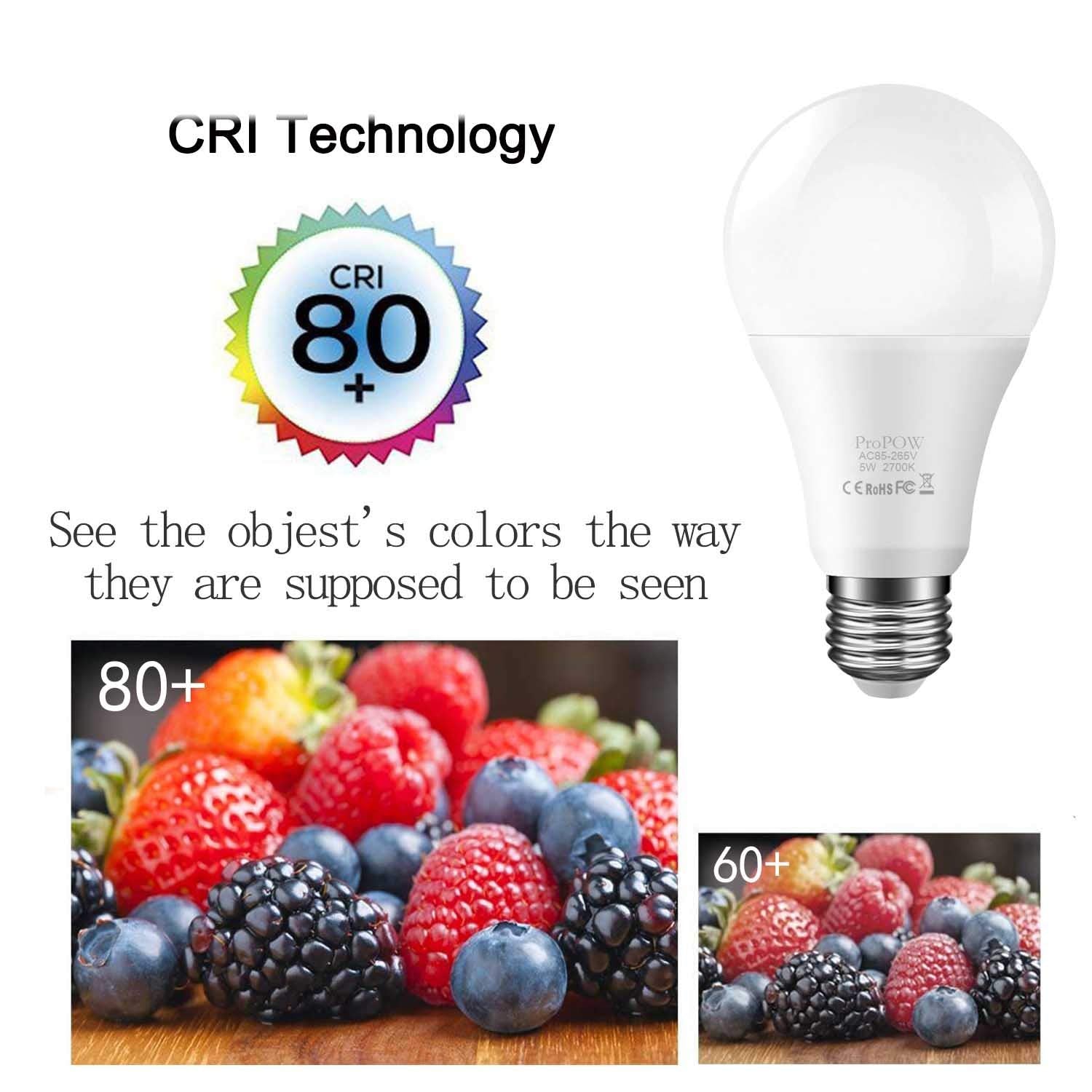 Propow Dusk To Dawn Led Bulbs, 5W A19 Smart Light, Soft White, 2-Pack For Indoor/