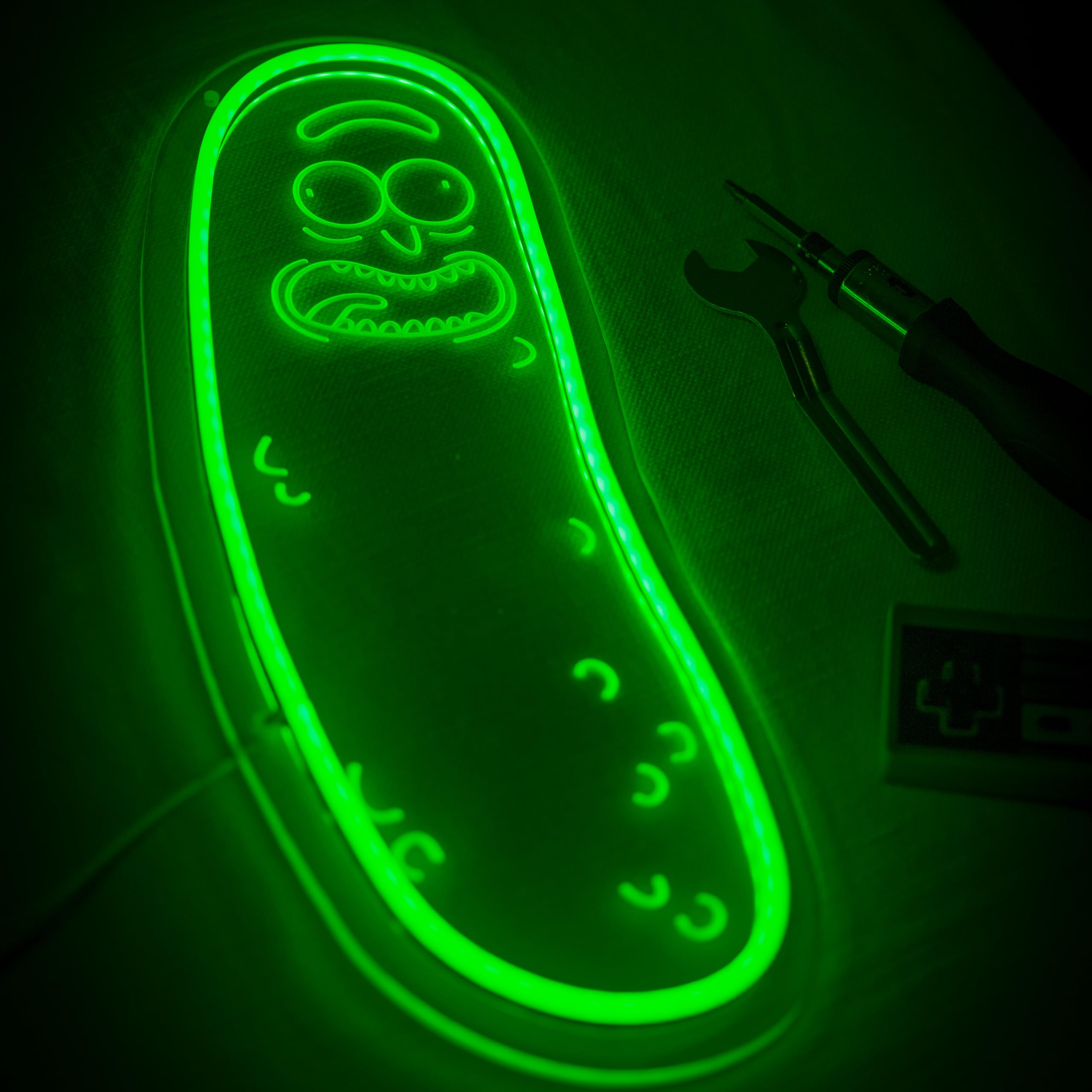 Cartoon Pickle LED neon Sign for Wall Decoration, Anime Rick neon Light Sign for Man cave Decor, Christmas Ornament, Party and G