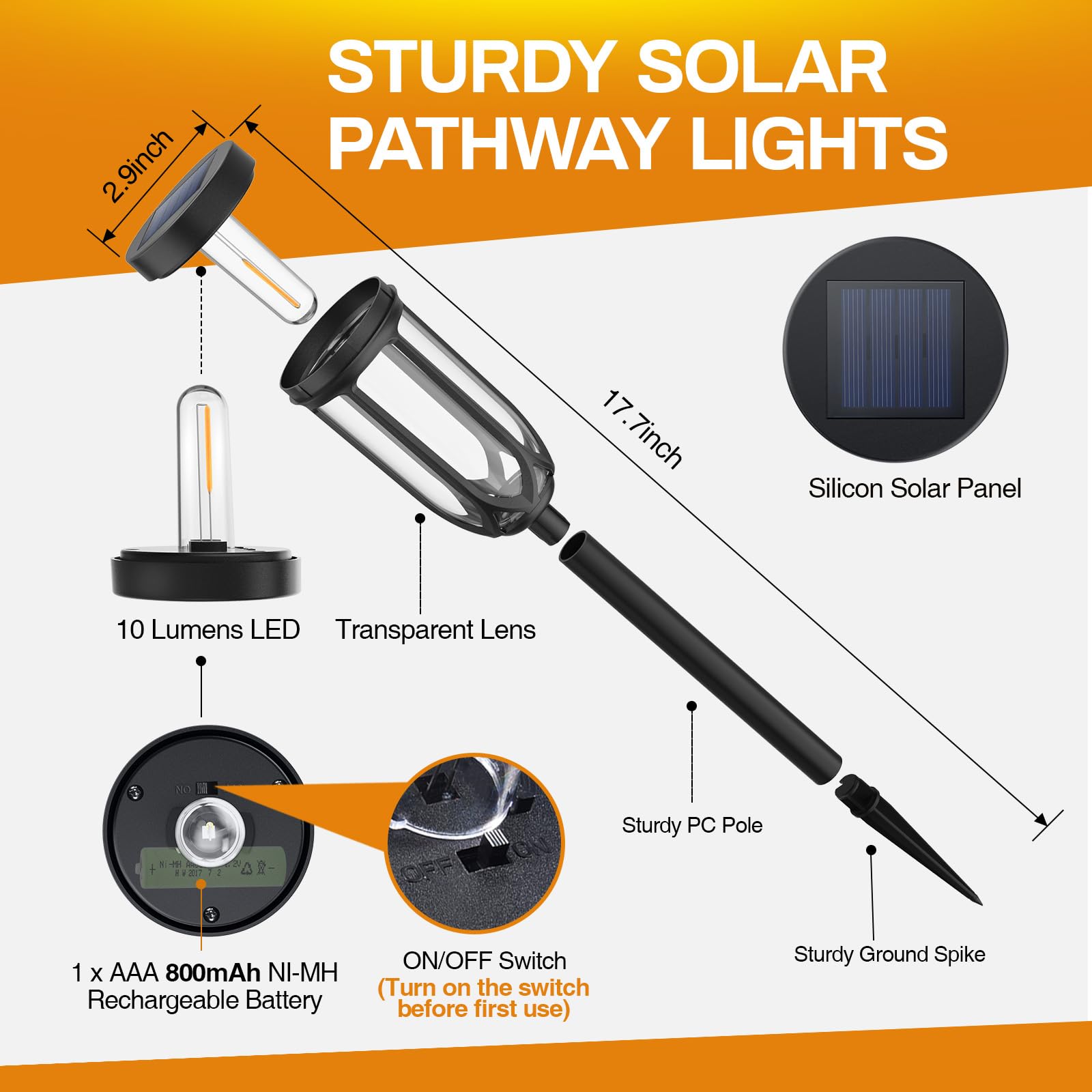 Barleit Solar Lights Outdoor 8 Pack  Solar Pathway Lights  Solar Lights Outdoor Waterproof Ip65  Bright Auto On/Off Driveway Patio Light  Solar Garden Lights Landscape Lighting For Walkway Lawn Yard