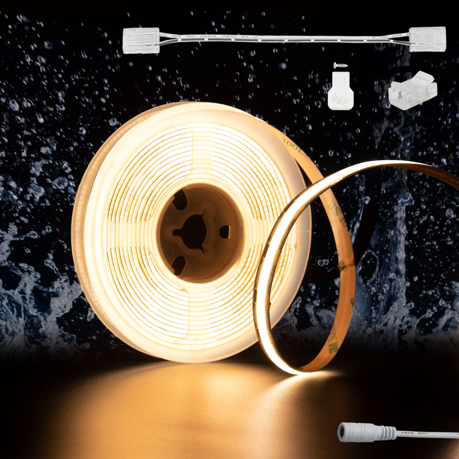 Cob Led Strip Warm White 3000K Ip65 Dc12V,Pautix 18Ft/5.5M 2772Leds Cri90+ Flexible Led Tape Lights For Cabinet Engineering Home