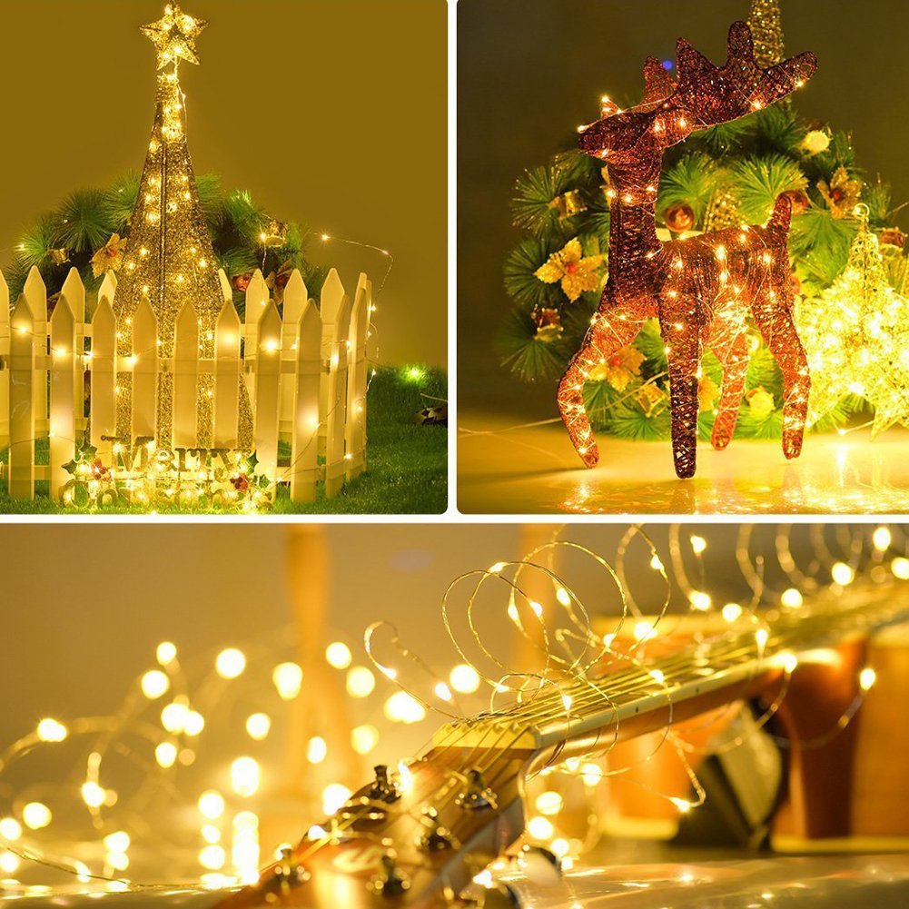 Twinkle Star 200 LED 66 FT Copper String Lights Fairy String Lights 8 Modes LED String Lights USB Powered with Remote Control fo