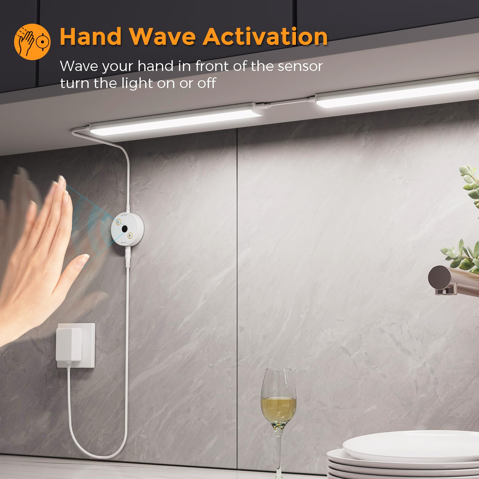 SIBI Under Cabinet Lighting, 5pcs 12" Dimmable LED Lights, Cold White 6000K, Linkable, Max 1650LM, Model CL-CG38